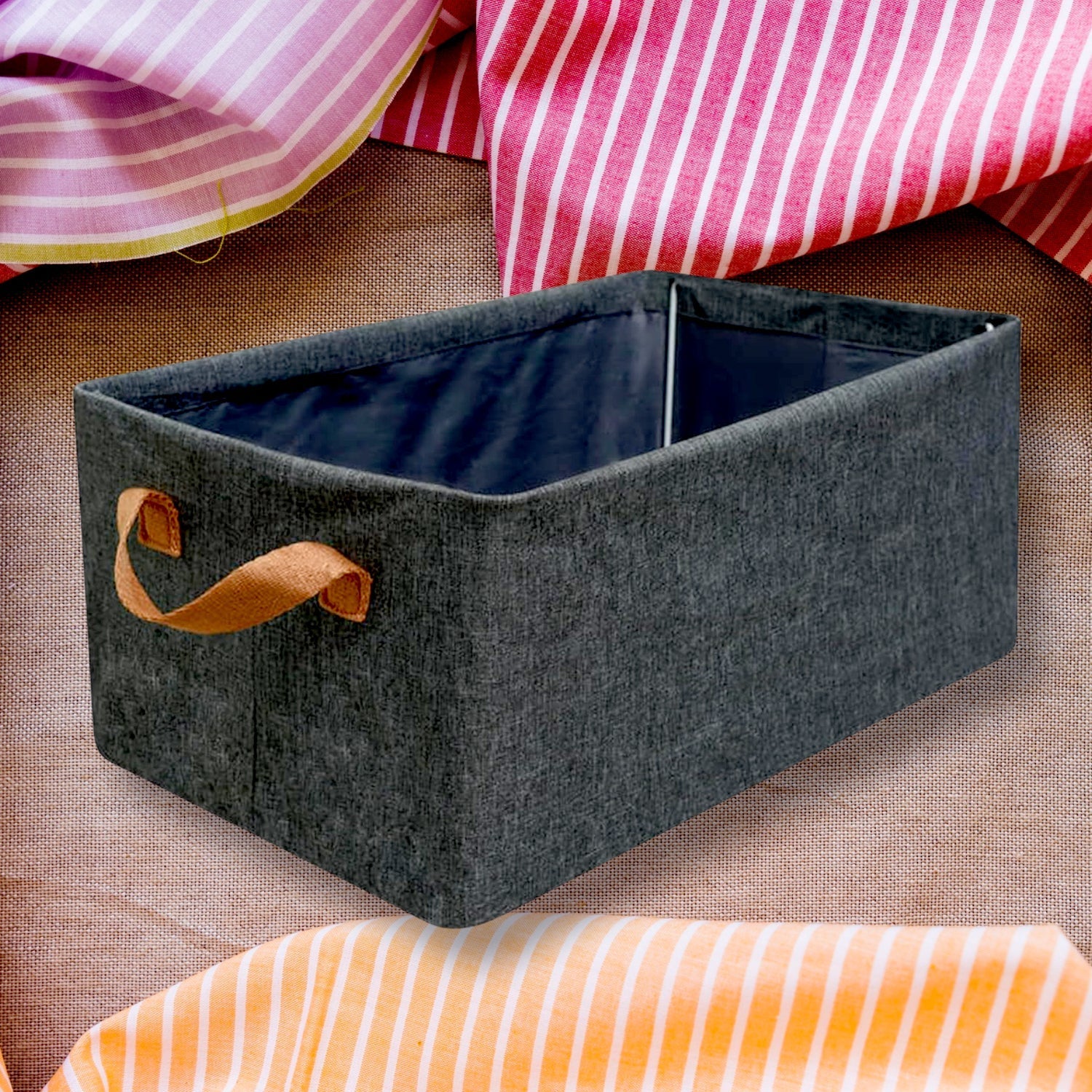 Foldable Cotton Linen Storage Basket