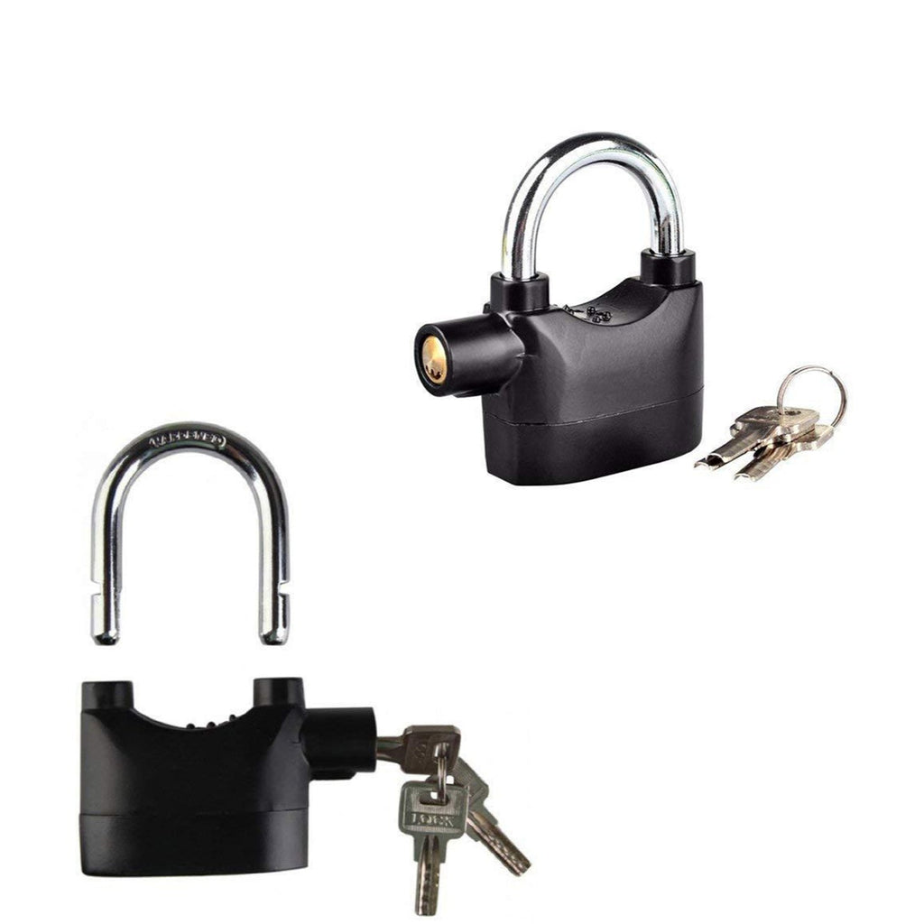 Heavy-duty security padlock with alarm for theft protection