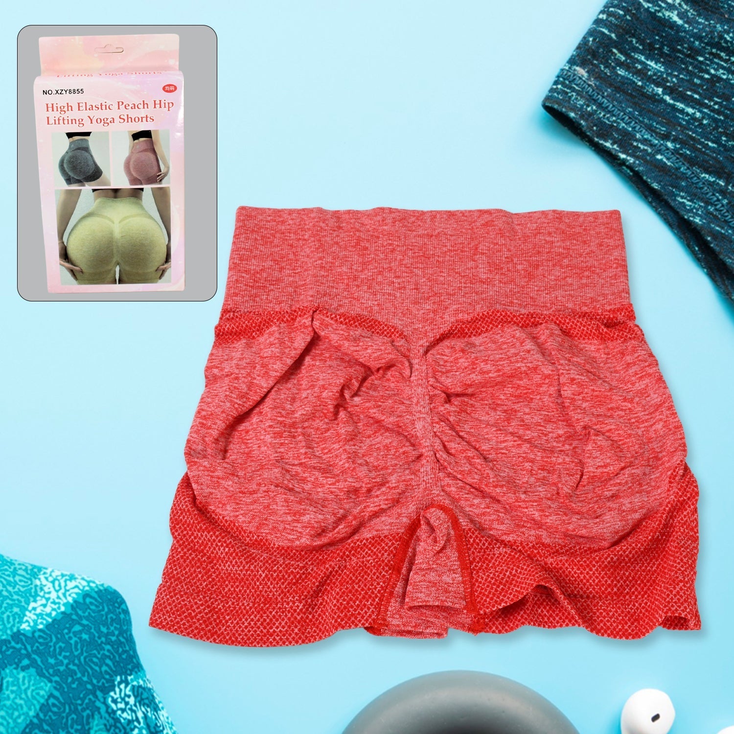High-Elastic Peach Hip Shorts