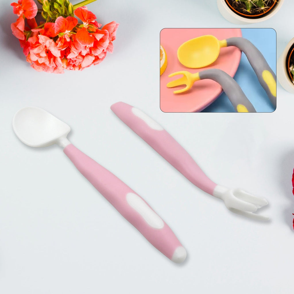 Bendable Silicone Kids Spoon & Fork Set