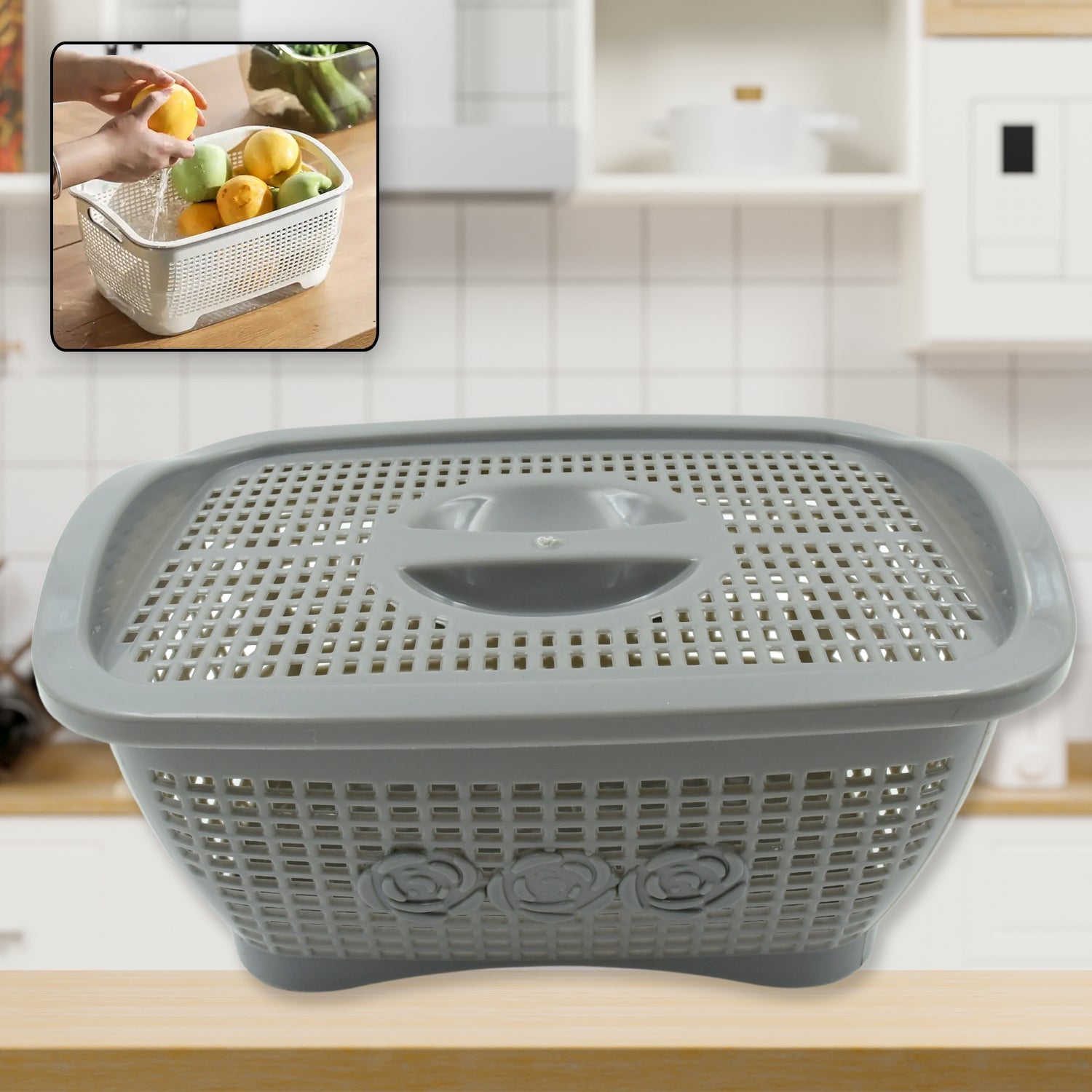 Multi-Use Storage Basket with Lid
