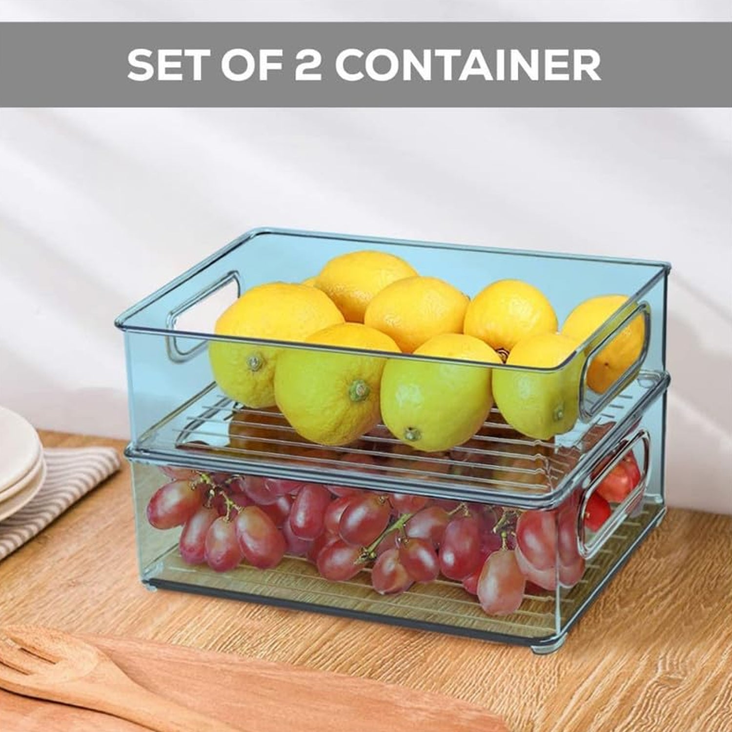 Stackable Fridge Organizers - Set of 2