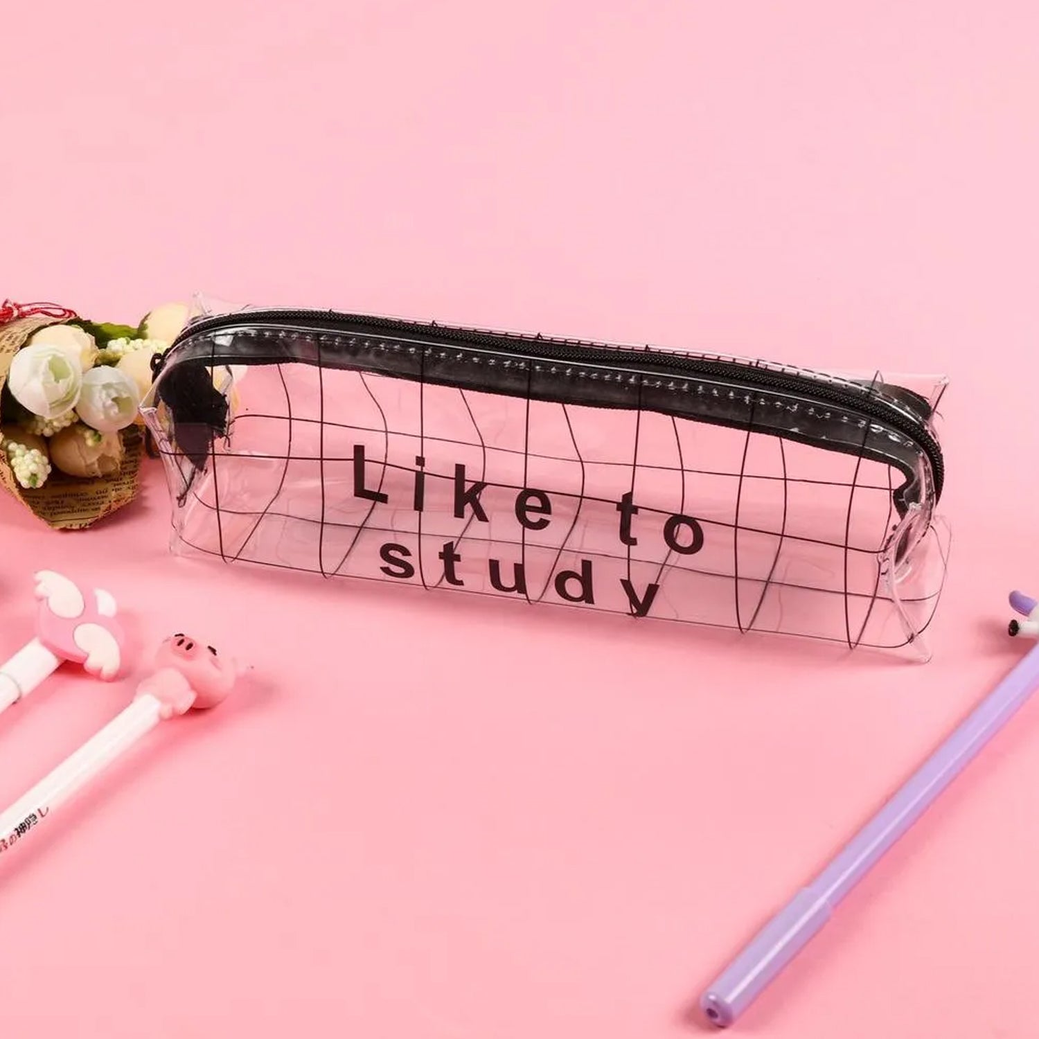 Transparent Pencil Pouch With Zipper
