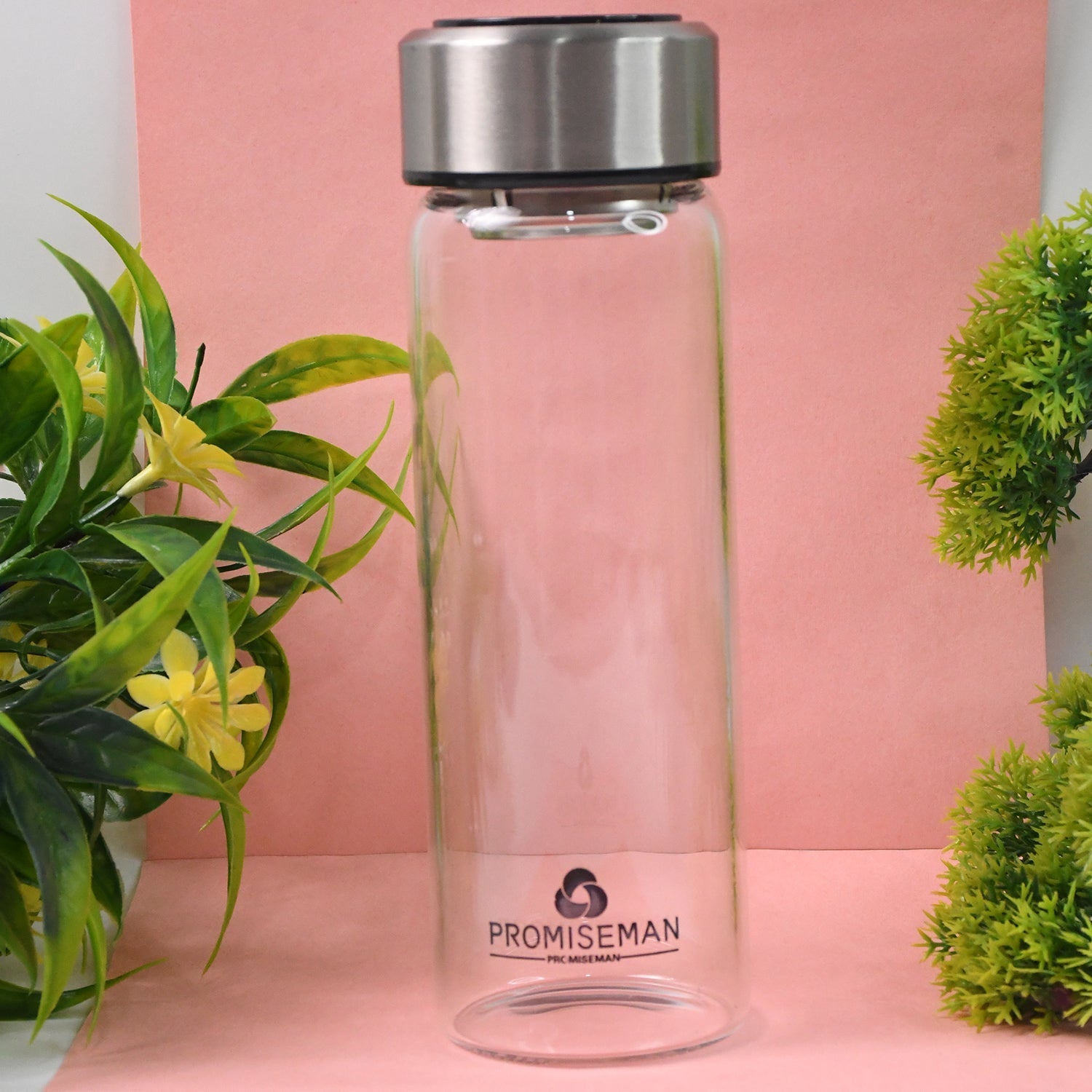 Outdoor Glass Water Bottle with Steel Lid - 500ml