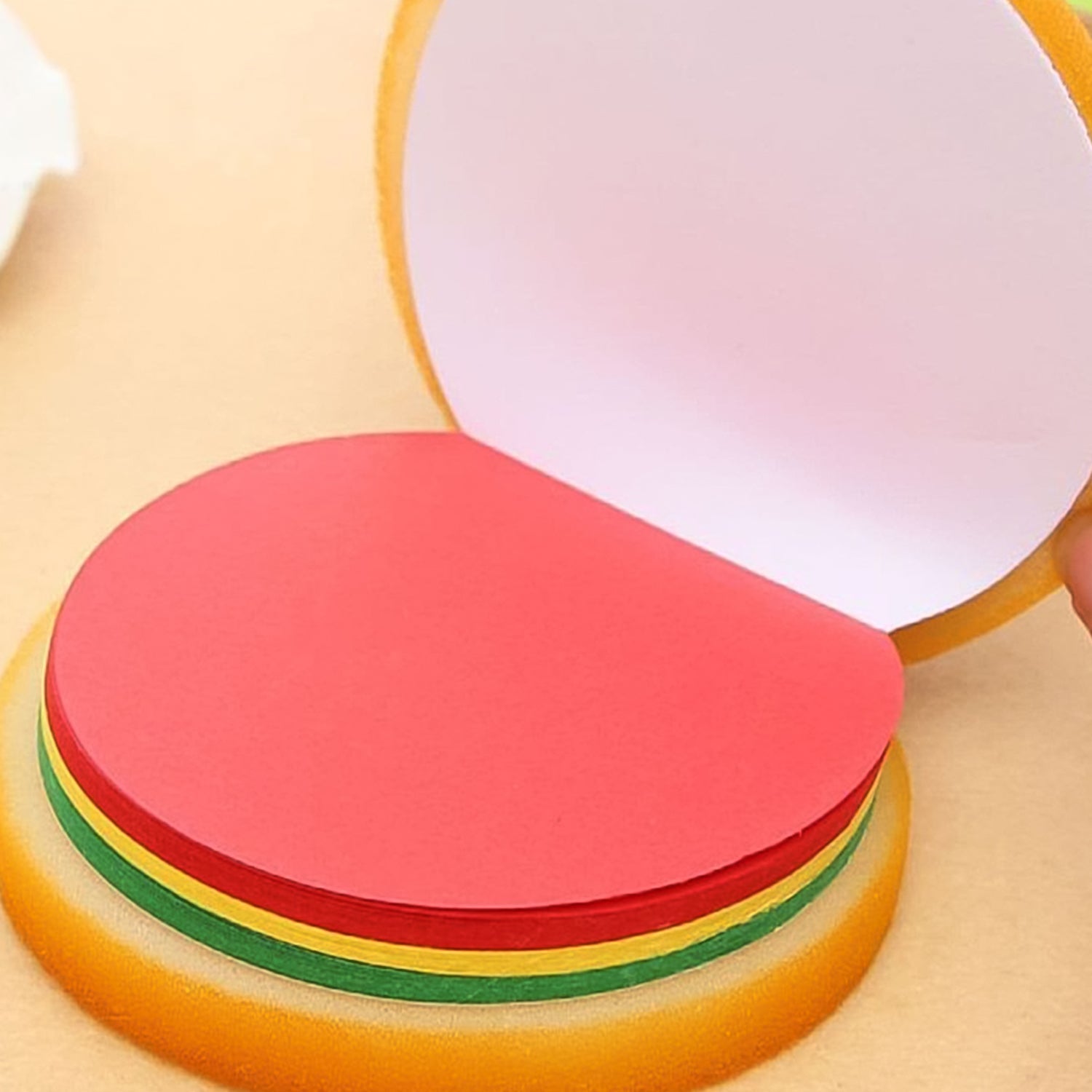 Burger-Shaped Multicolor Sticky Notes