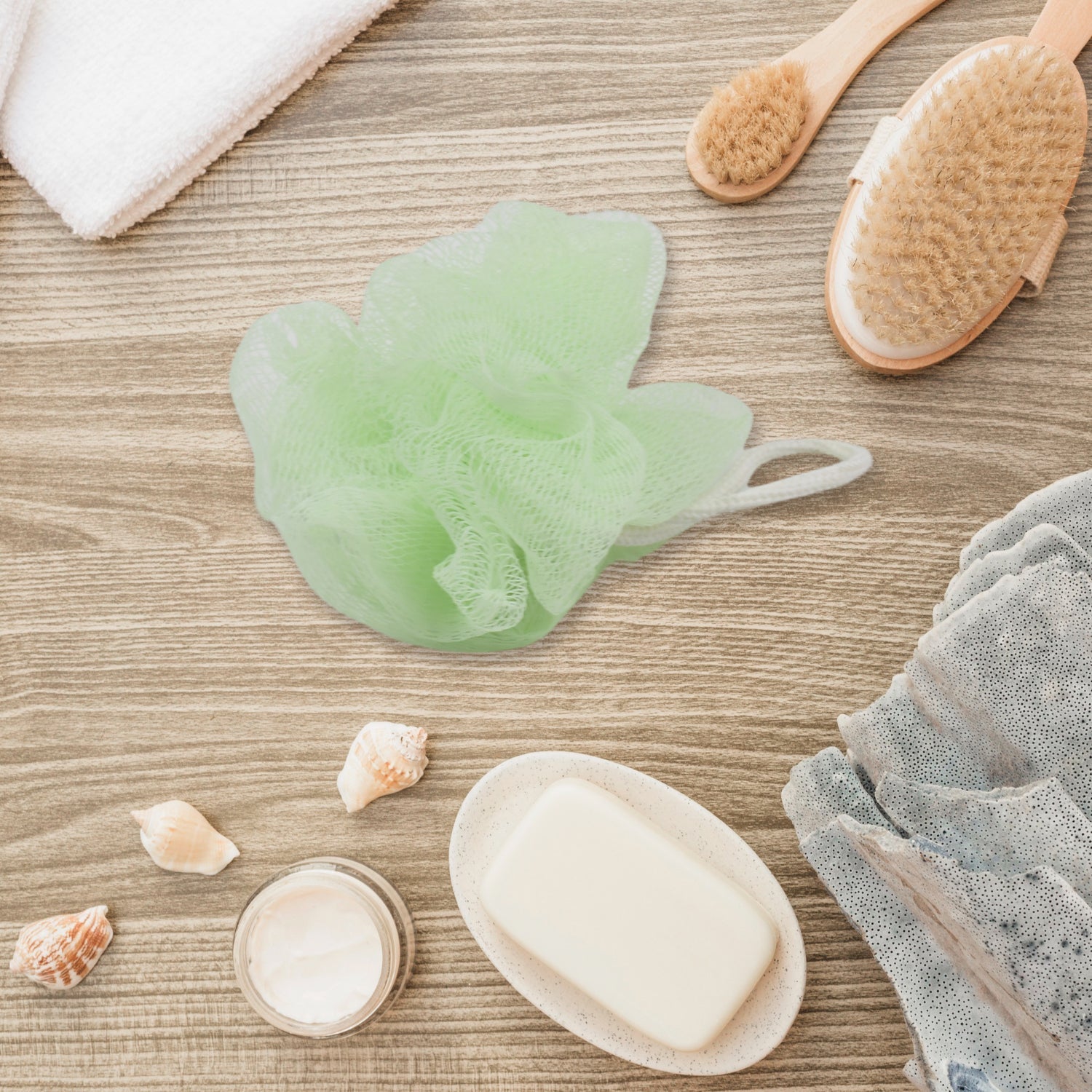 Dual-Sided Bath Scrubber Set