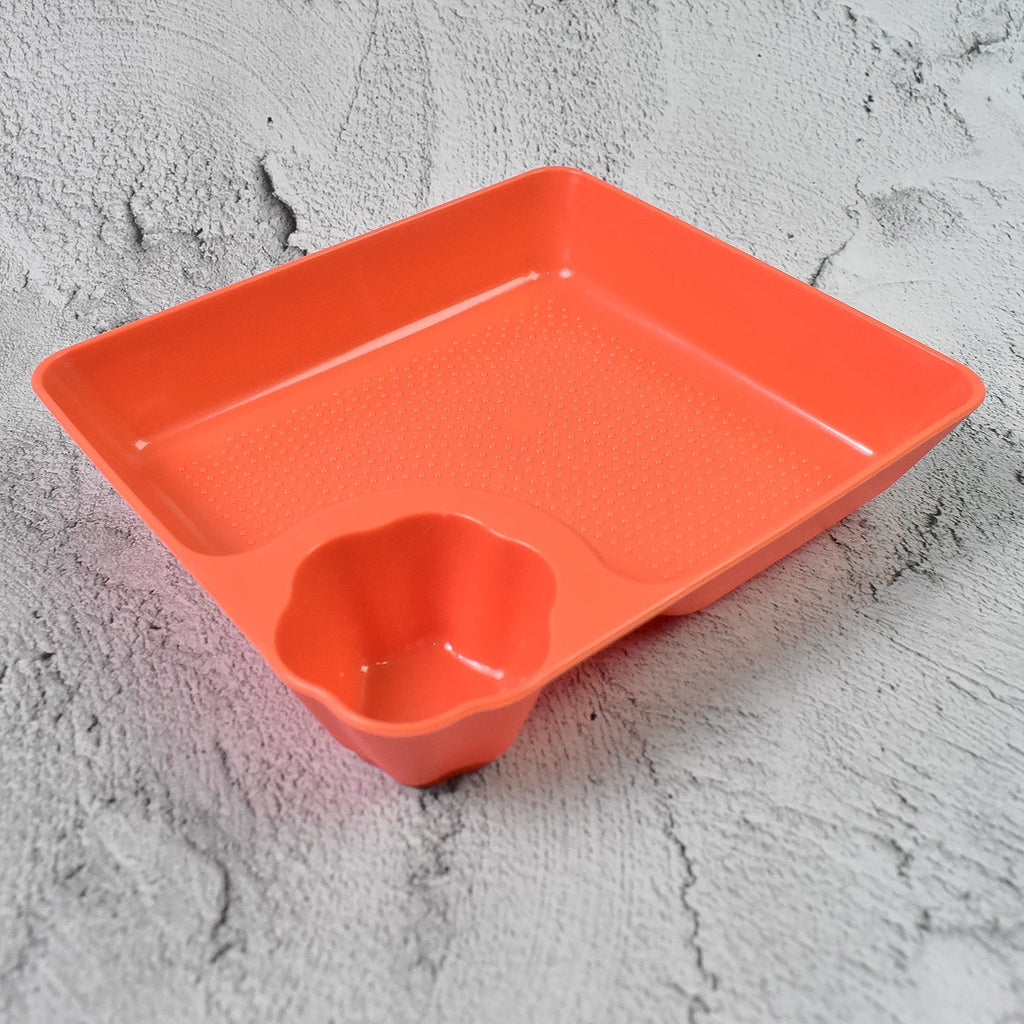 Plastic Plate with Dipping Saucer
