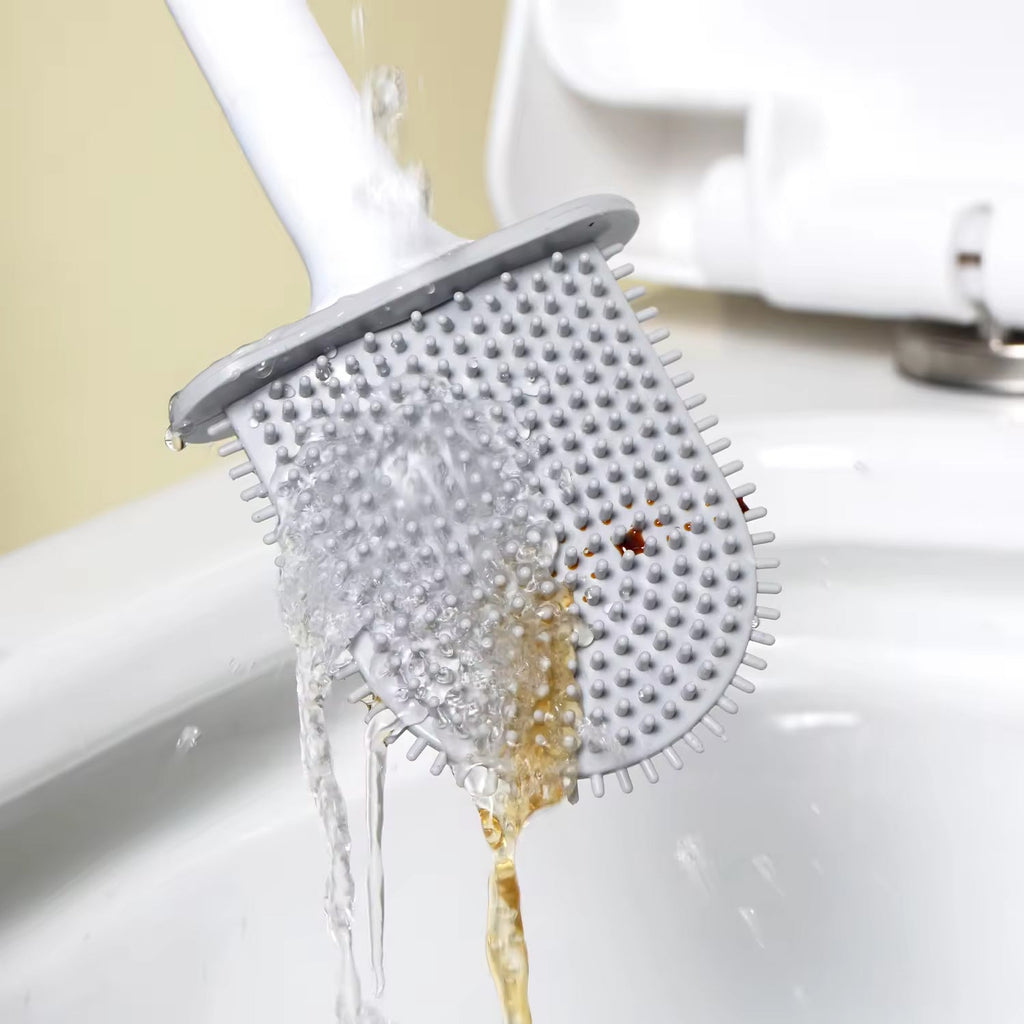Portable Wall-Mounted Silicone Toilet Brush