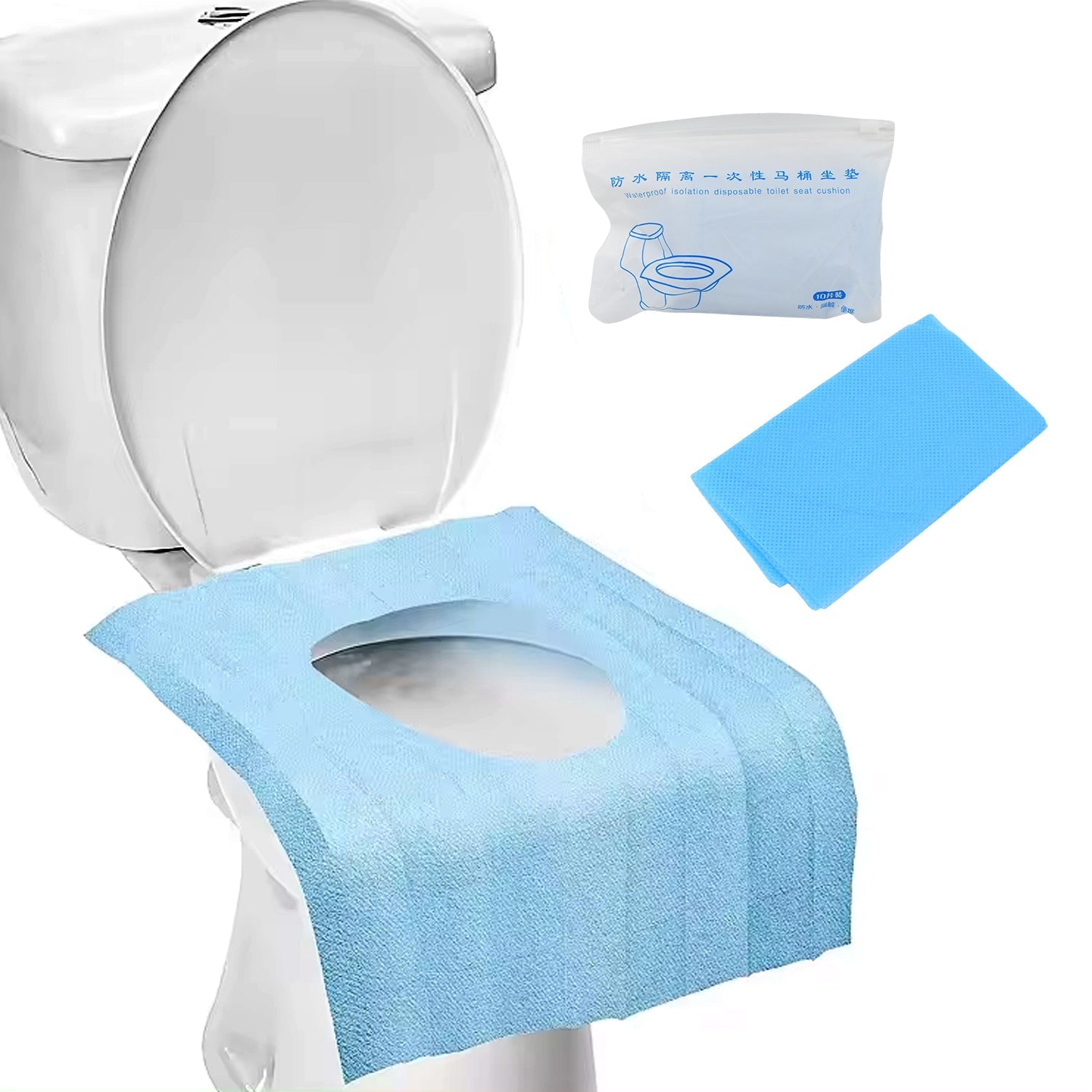 Disposable Waterproof Toilet Seat Covers - Set of 10