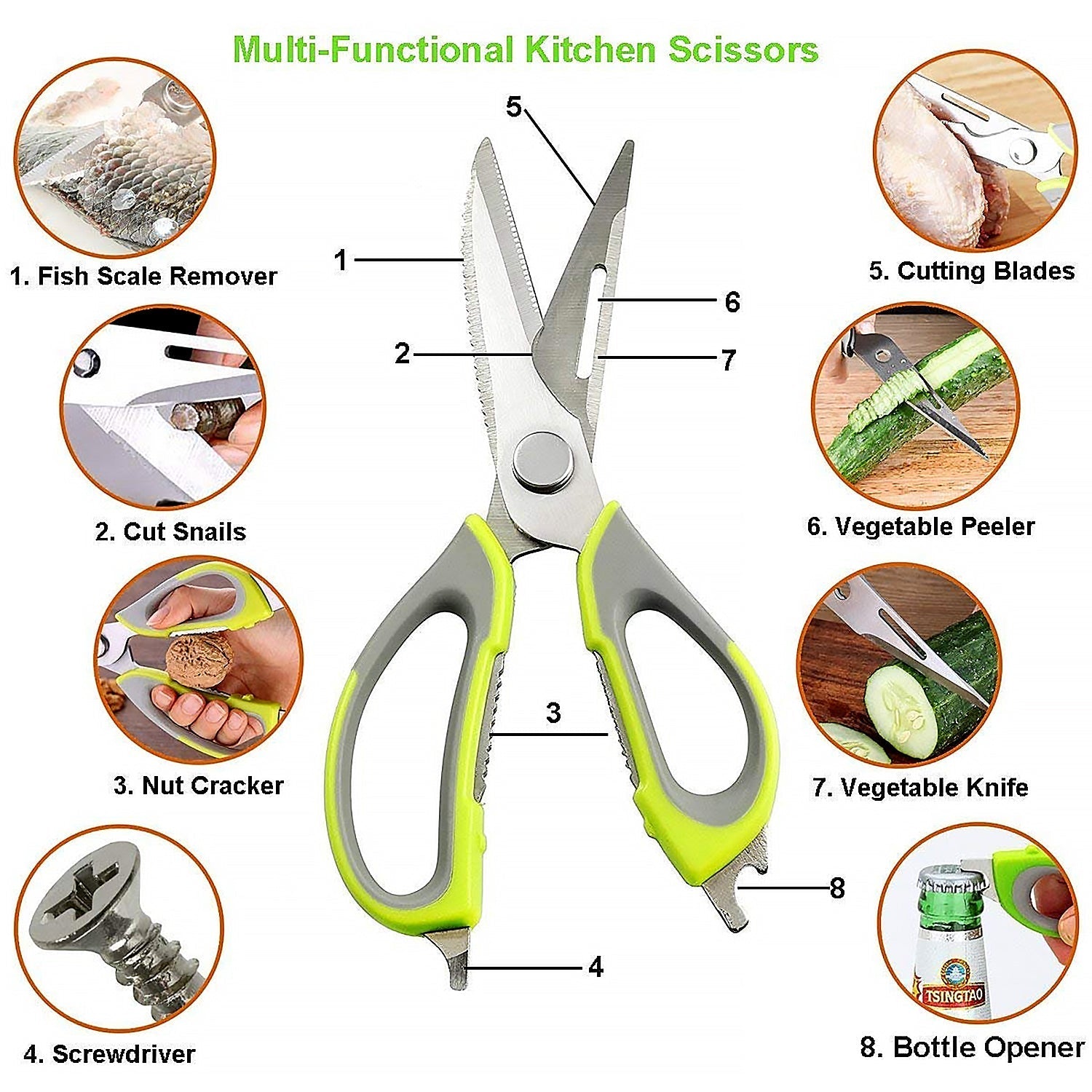 Heavy-Duty Stainless Steel Kitchen Shears
