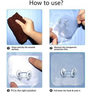 Transparent Self-Adhesive Wall Hook – Drill-Free, Waterproof & Oil-Proof for Toothbrush, Socket (1 Pc)