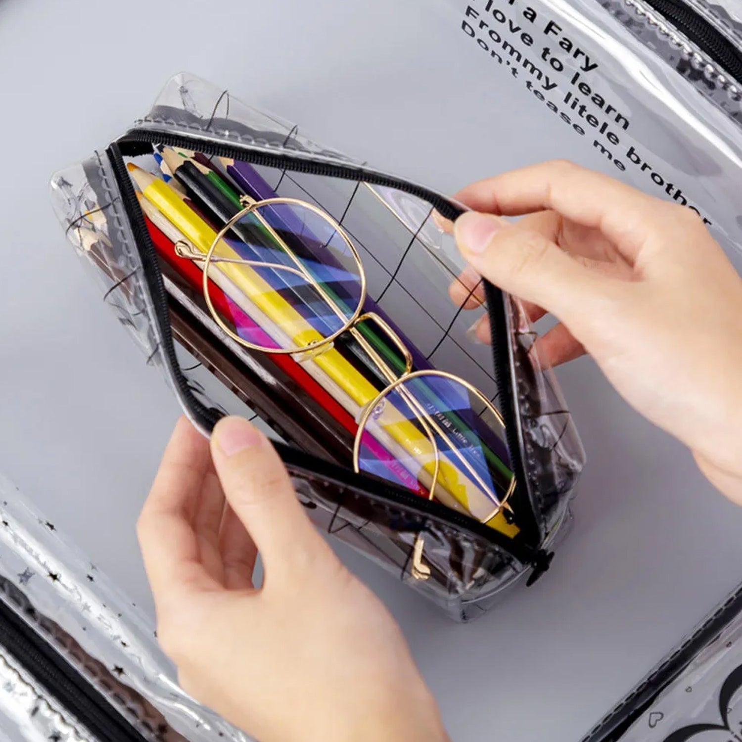 Transparent Pencil Pouch With Zipper