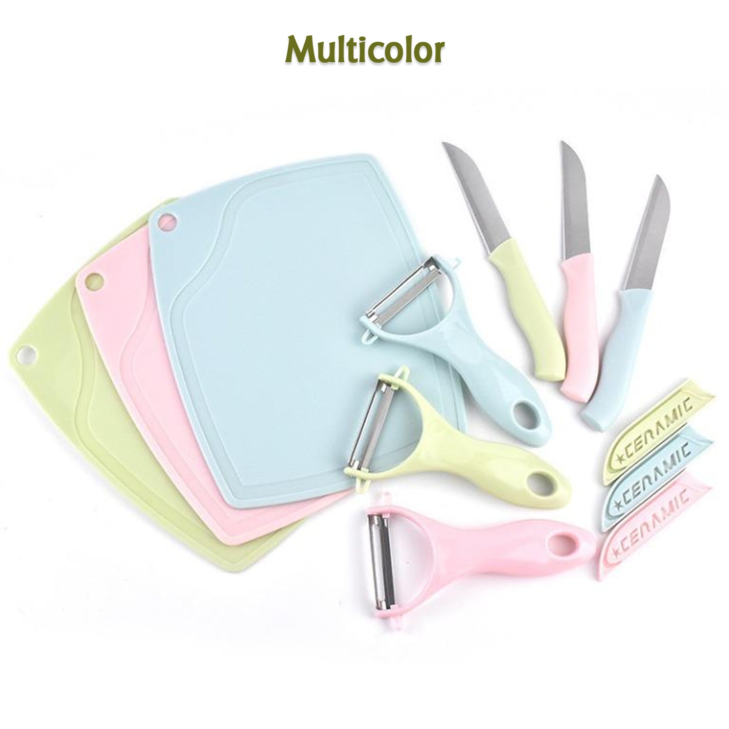 Kitchen Knife Trio & Peeler Set