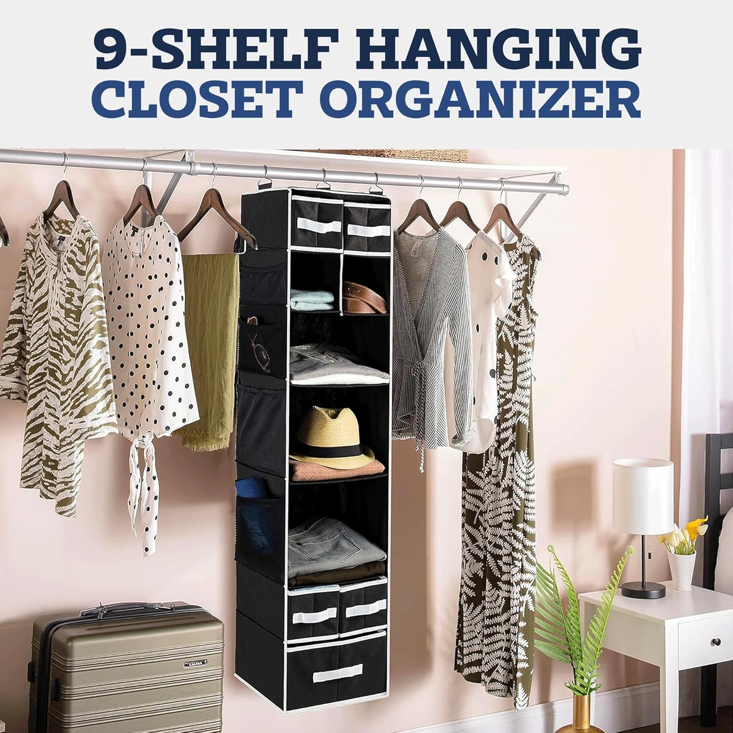 Foldable Hanging Storage Set - 9 Shelf