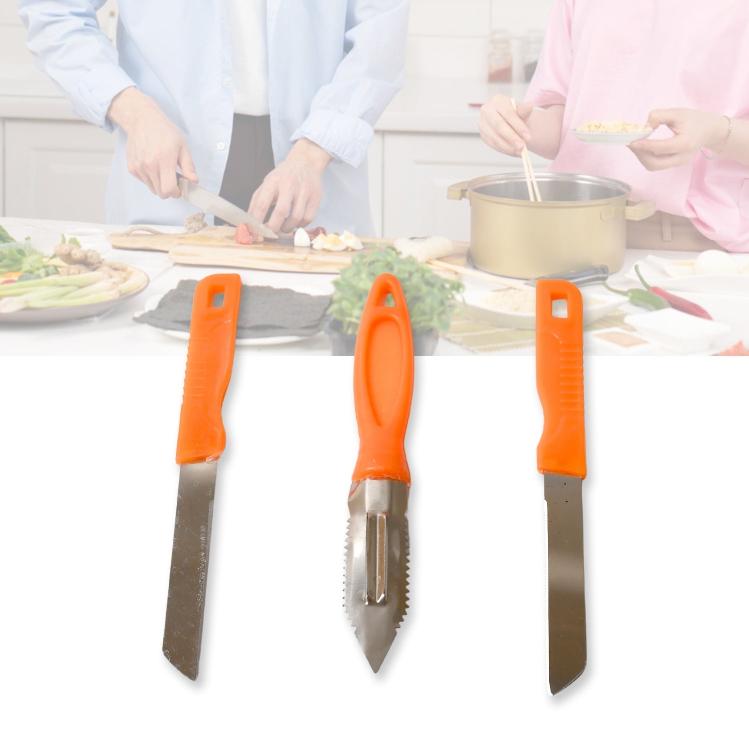 3-in-1 Stainless Steel Kitchen Knife Set