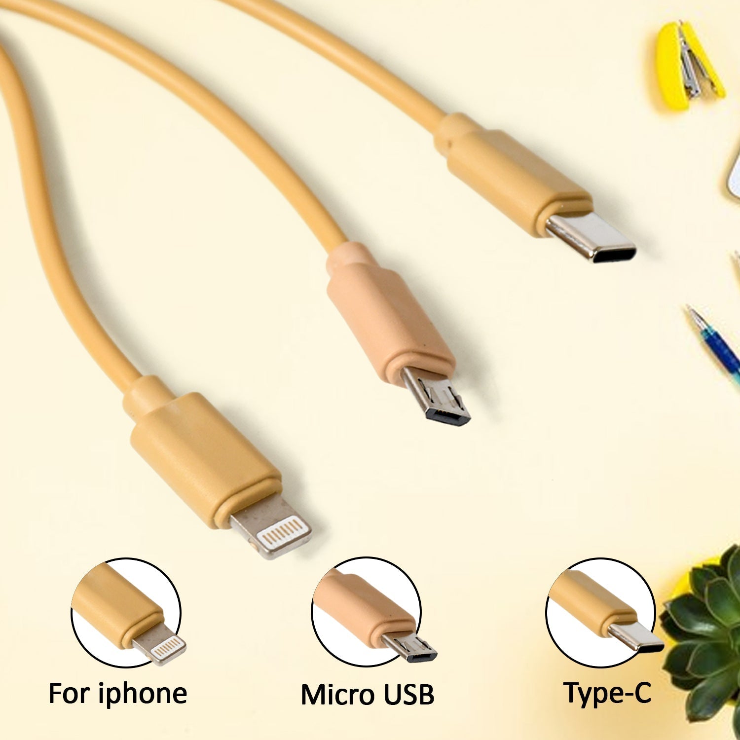 Retractable 3-in-1 USB Charging Cable
