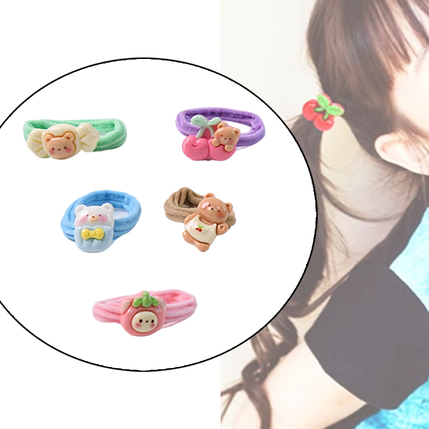 Toddler Elastic Hair Bands - Set of 5