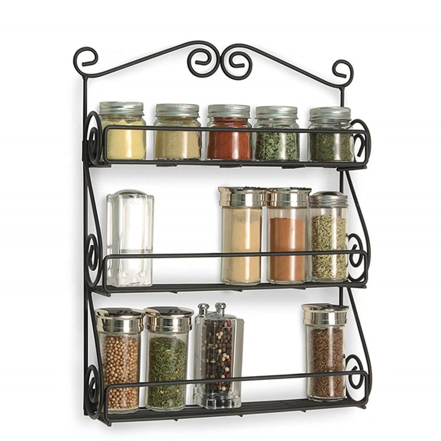 Wall Mounted Iron Shelf with 3 Racks