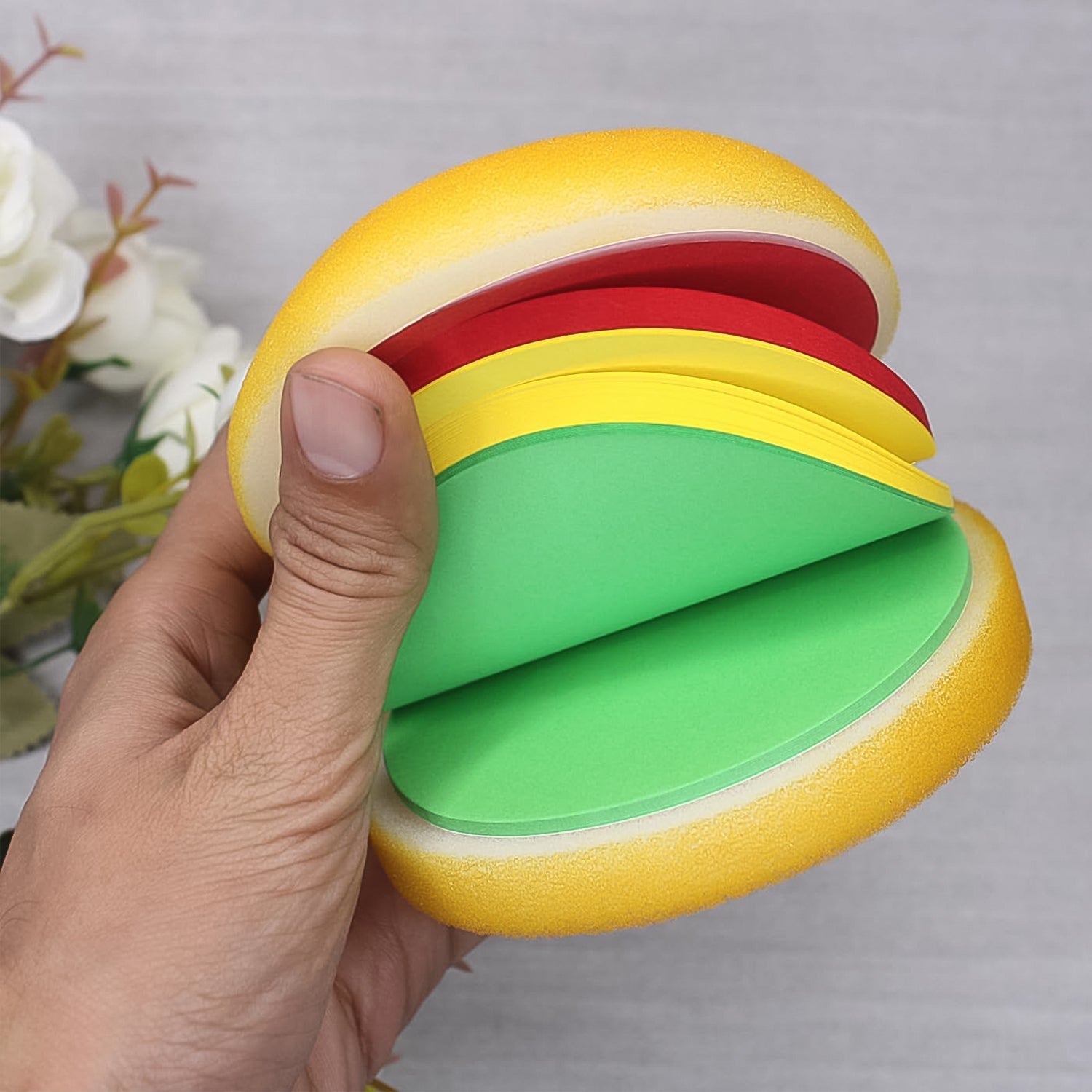 Burger-Shaped Multicolor Sticky Notes