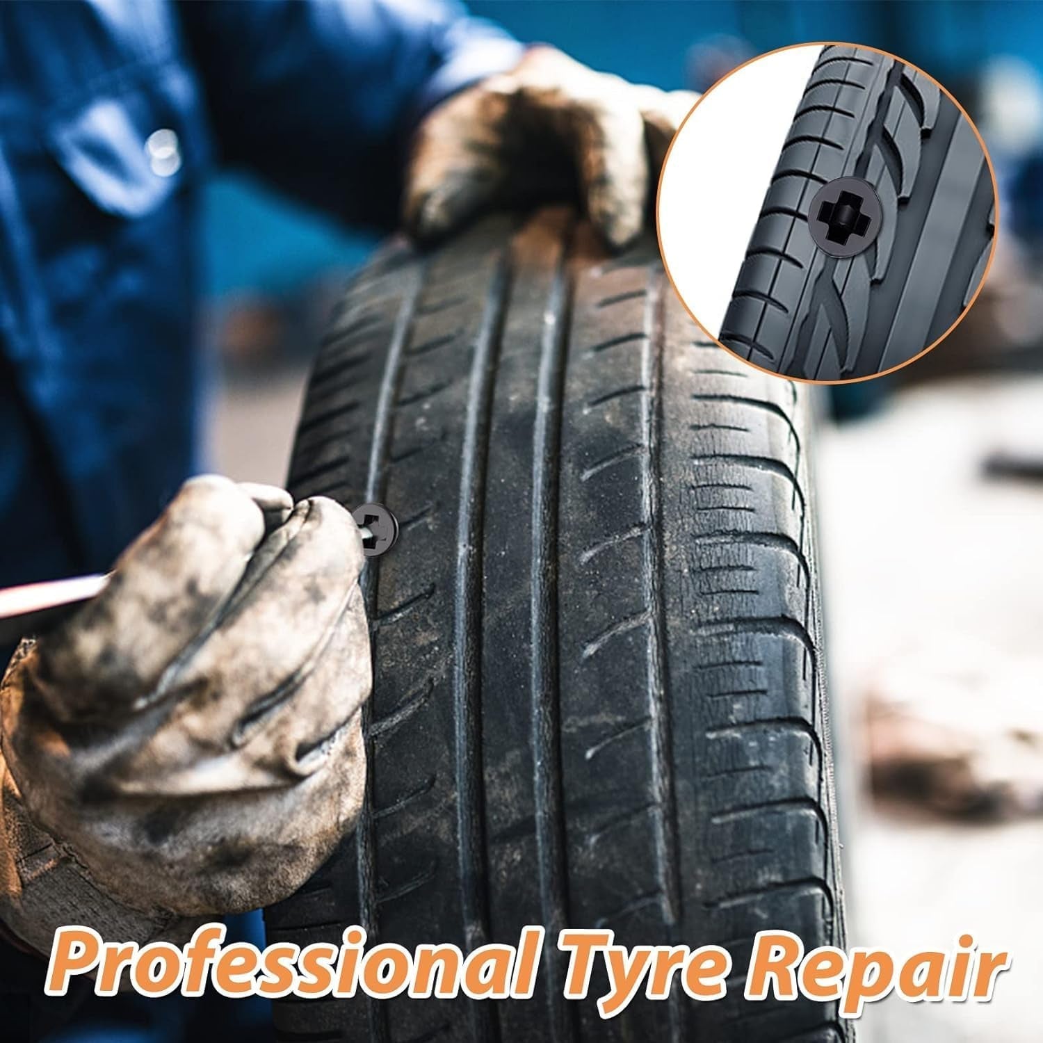 Black Tire Repair Rubber Nails - Set of 10