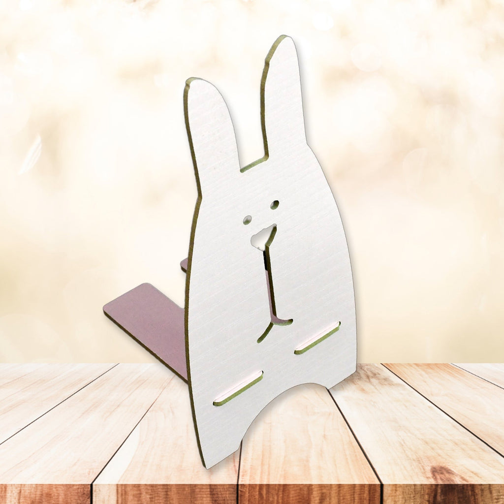 Wooden Rabbit Mobile Stand – Cute Design