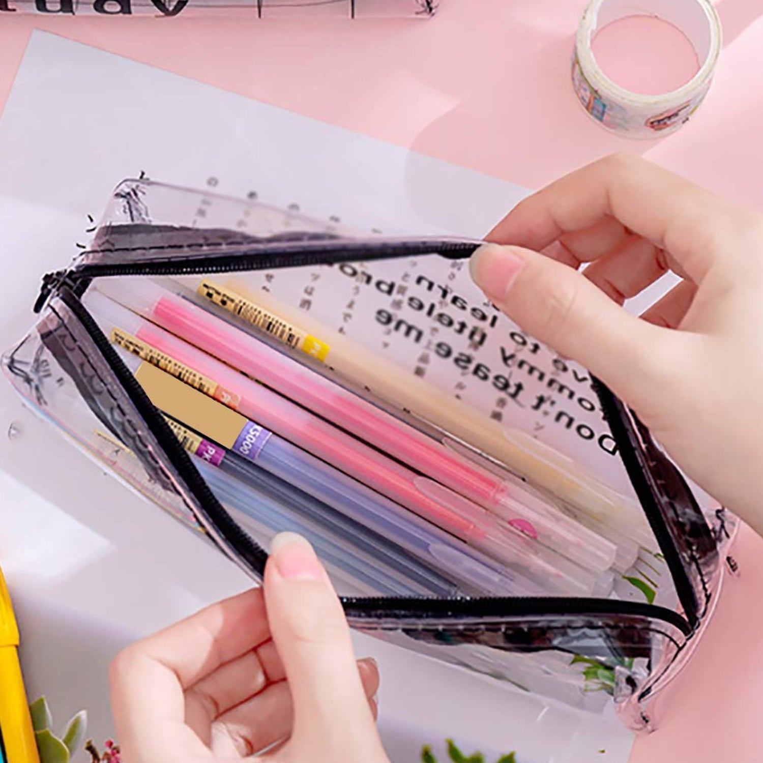 Transparent Pencil Pouch With Zipper