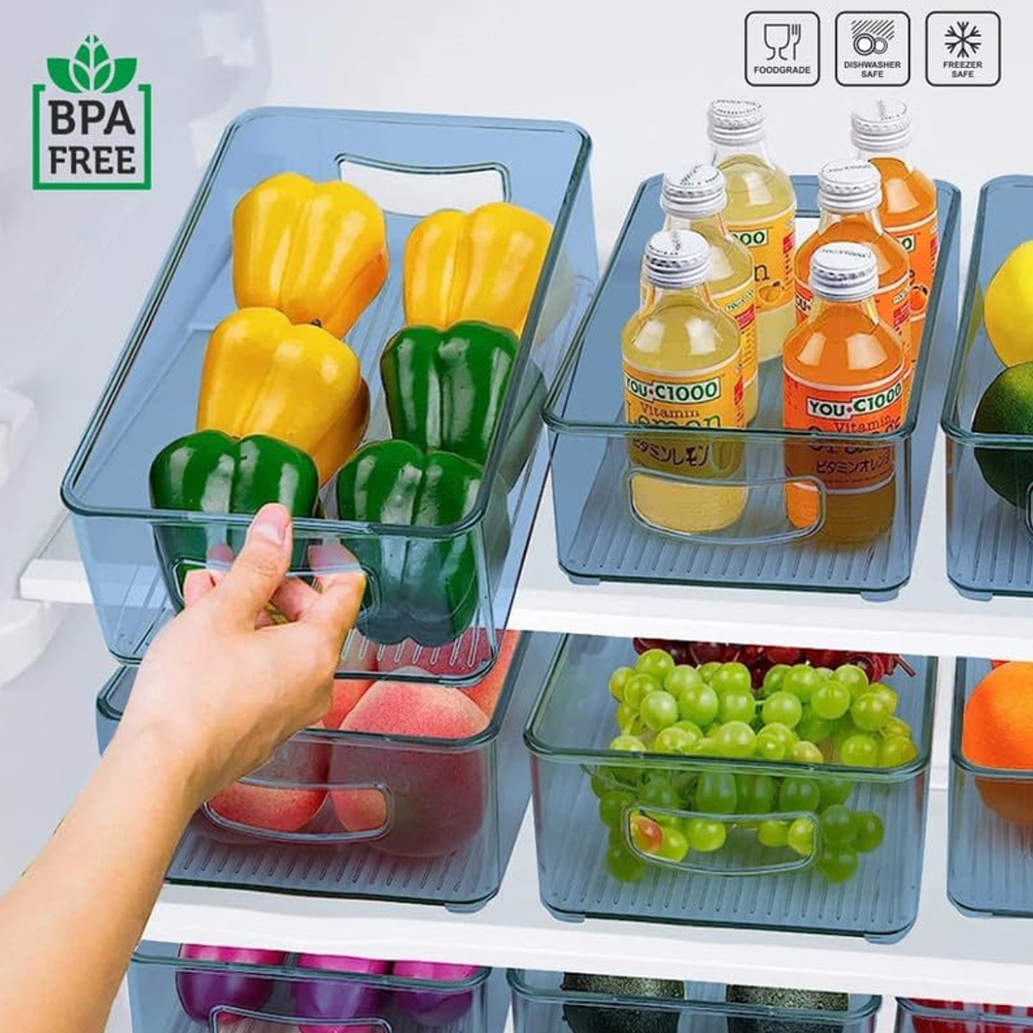 Stackable Fridge Organizers - Set of 2
