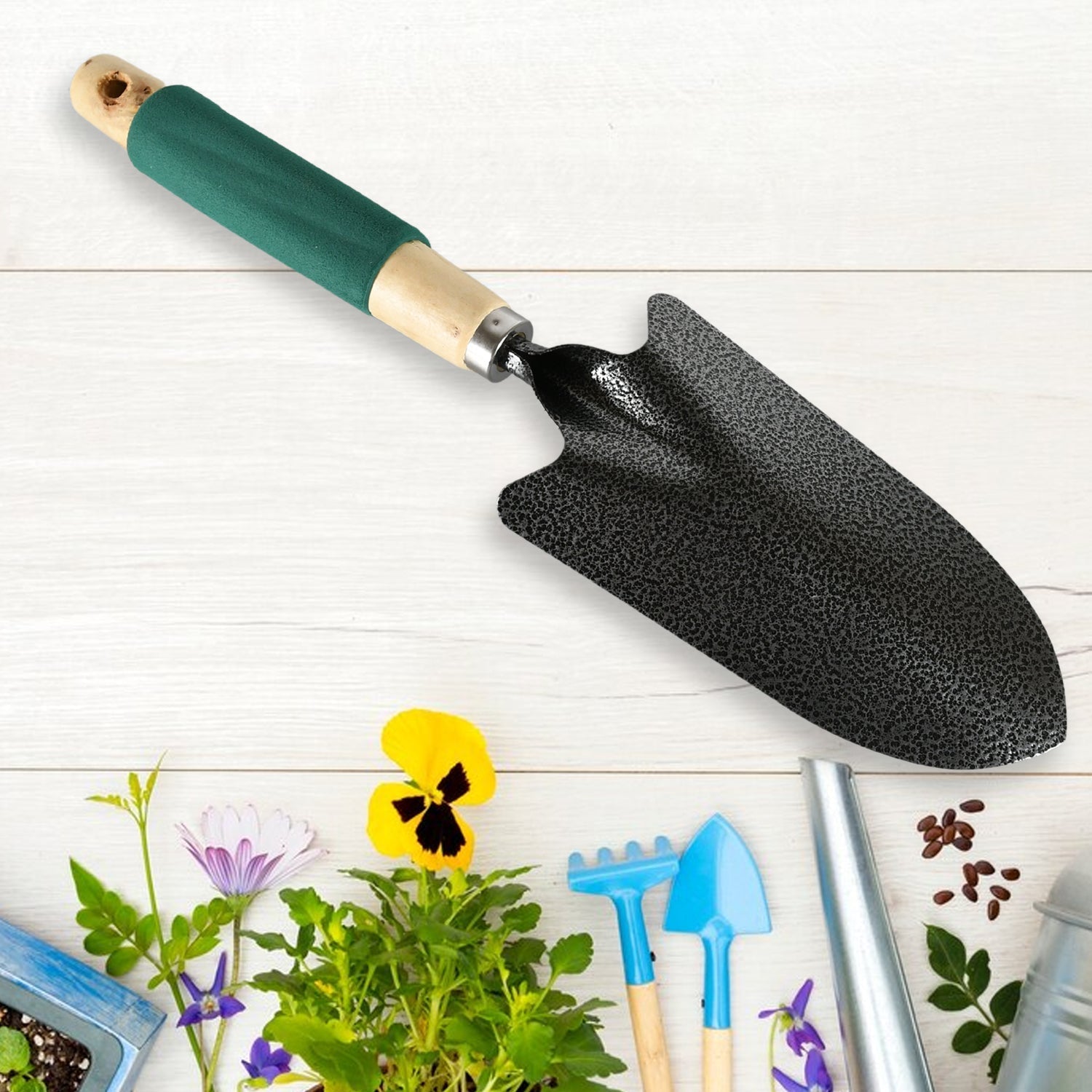 3-Piece Gardening Tool Set with Wooden Handles