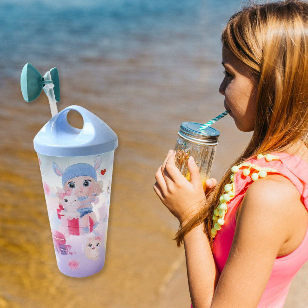 Unicorn Water Bottle with Straw & Light
