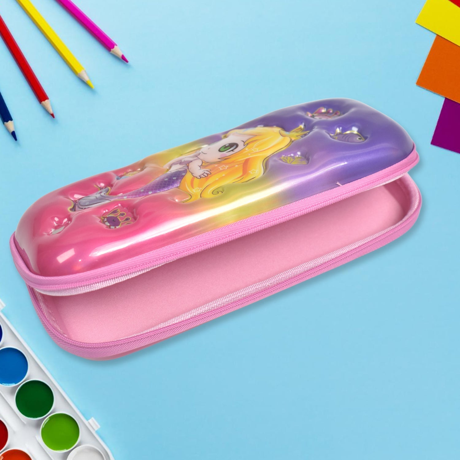 3D Cartoon Zipper Pencil Box