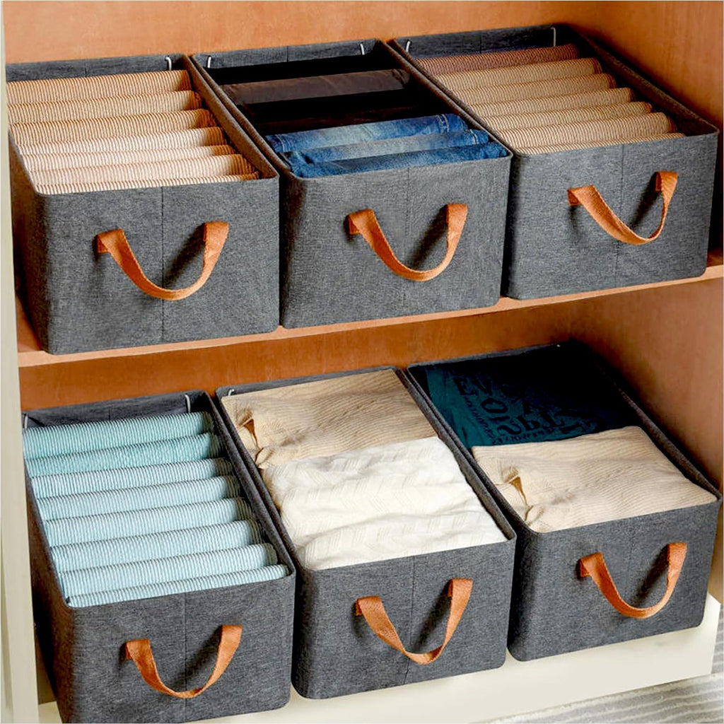 Foldable Cotton Linen Storage Basket