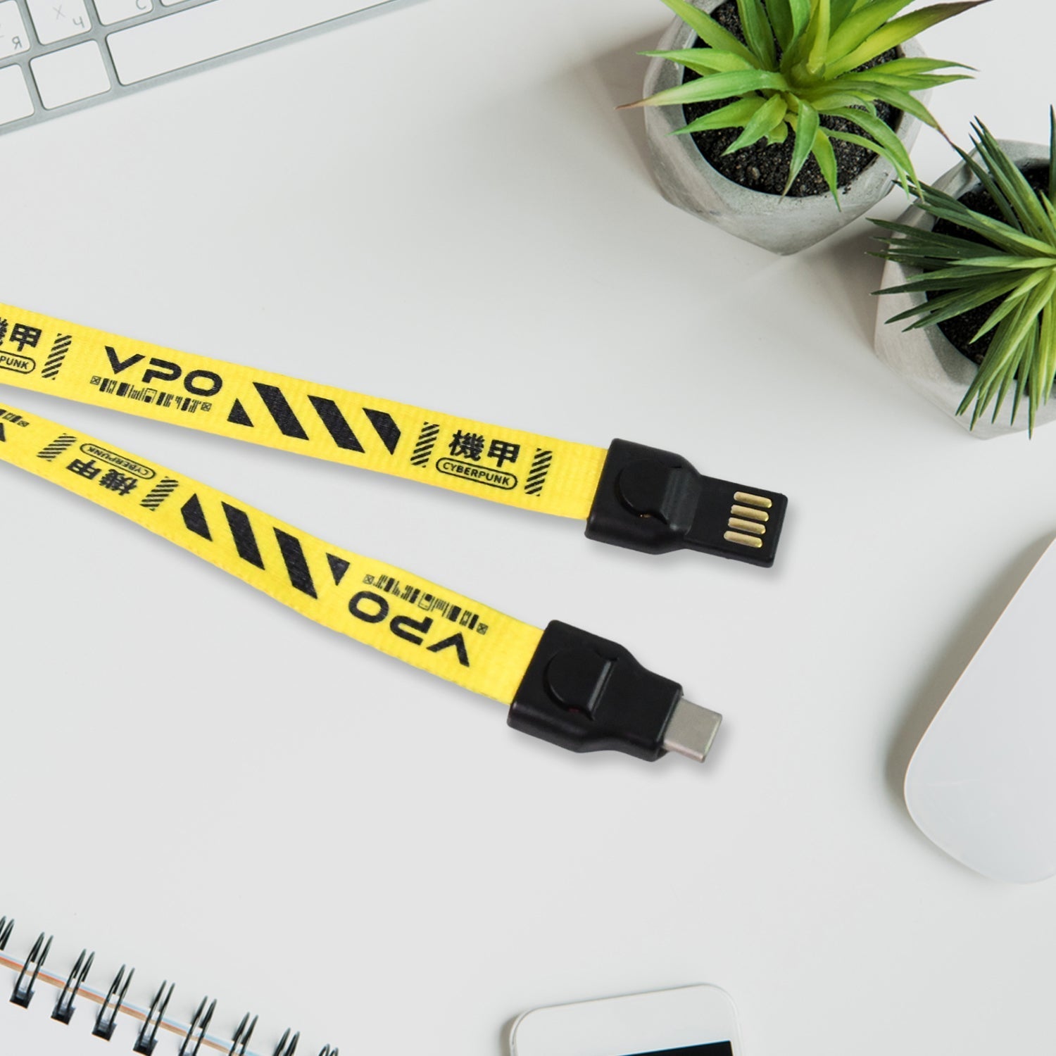 2-in-1 USB Cable with Lanyard