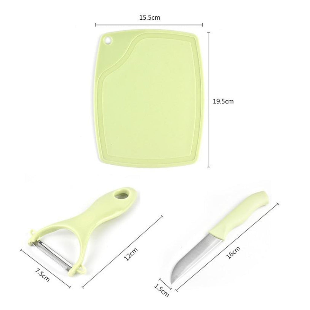 Kitchen Knife Trio & Peeler Set