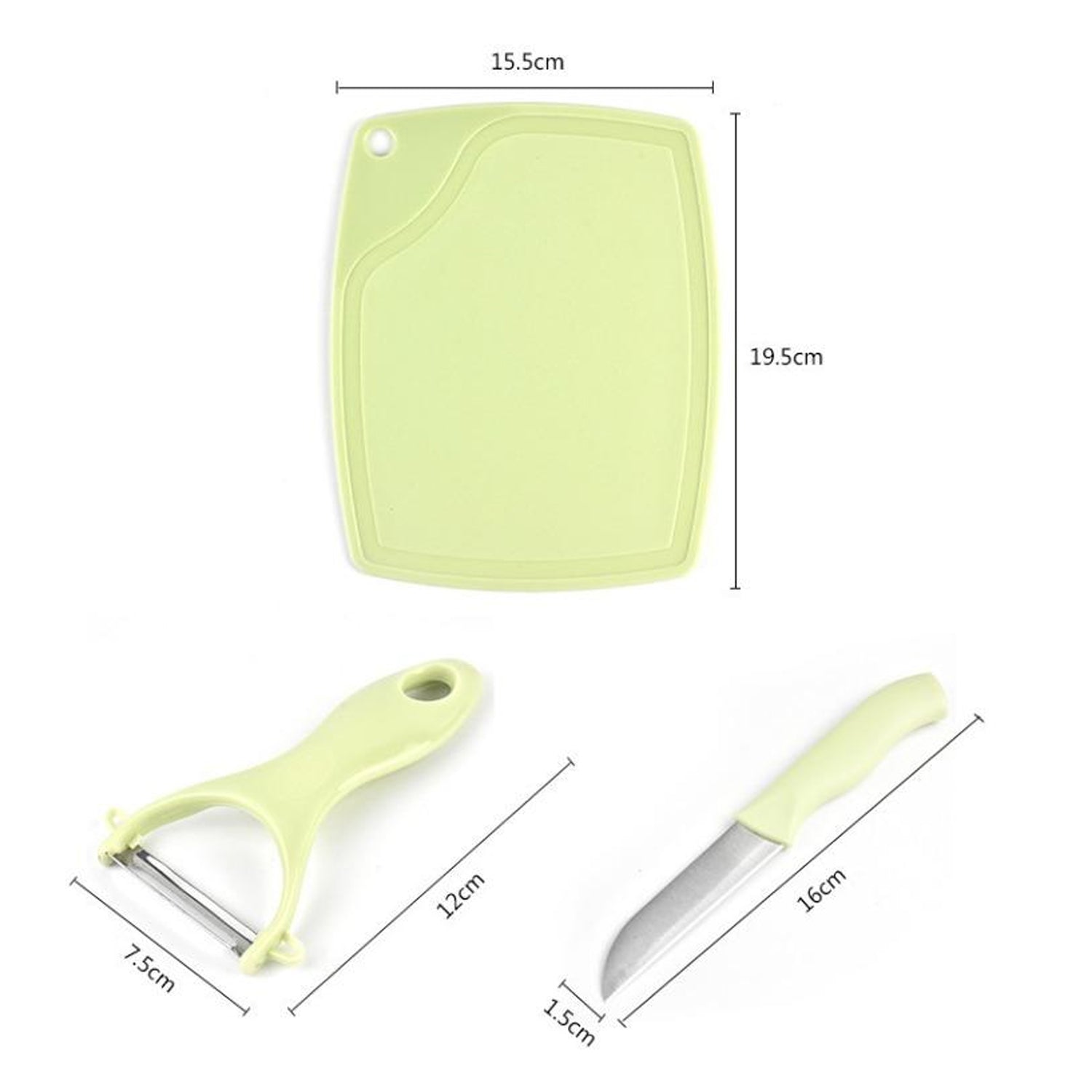 Kitchen Knife Trio & Peeler Set