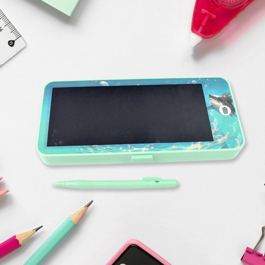 LED Pen Case with Compass - Blue