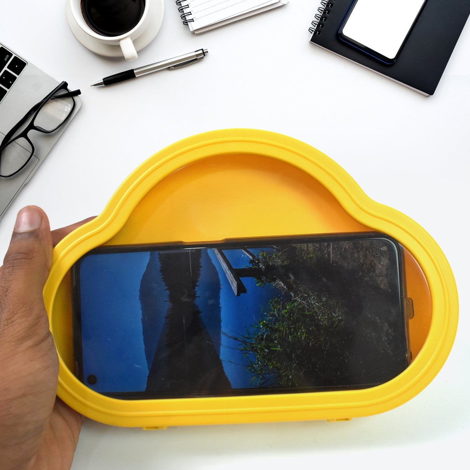 Smartphone Stand & Waterproof Case – Yellow