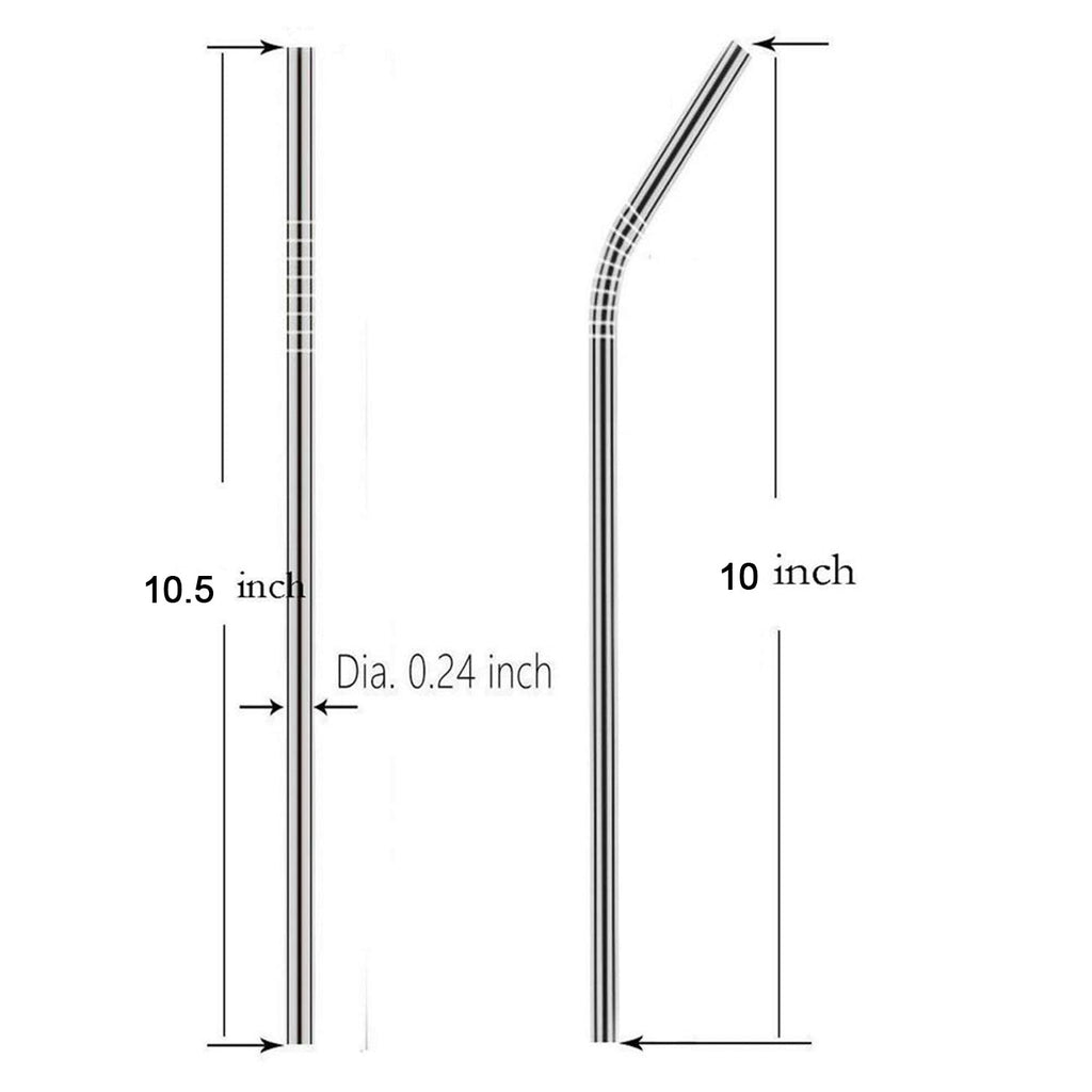 Stainless Steel Straw Set (4 Straws + 1 Brush)