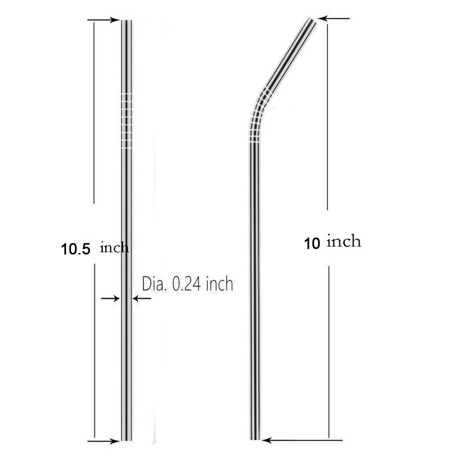 Stainless Steel Straw Set (4 Straws + 1 Brush)