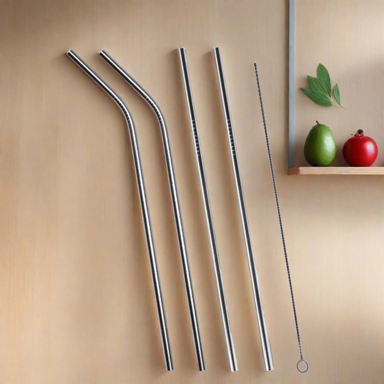 Stainless Steel Straw Set (4 Straws + 1 Brush)