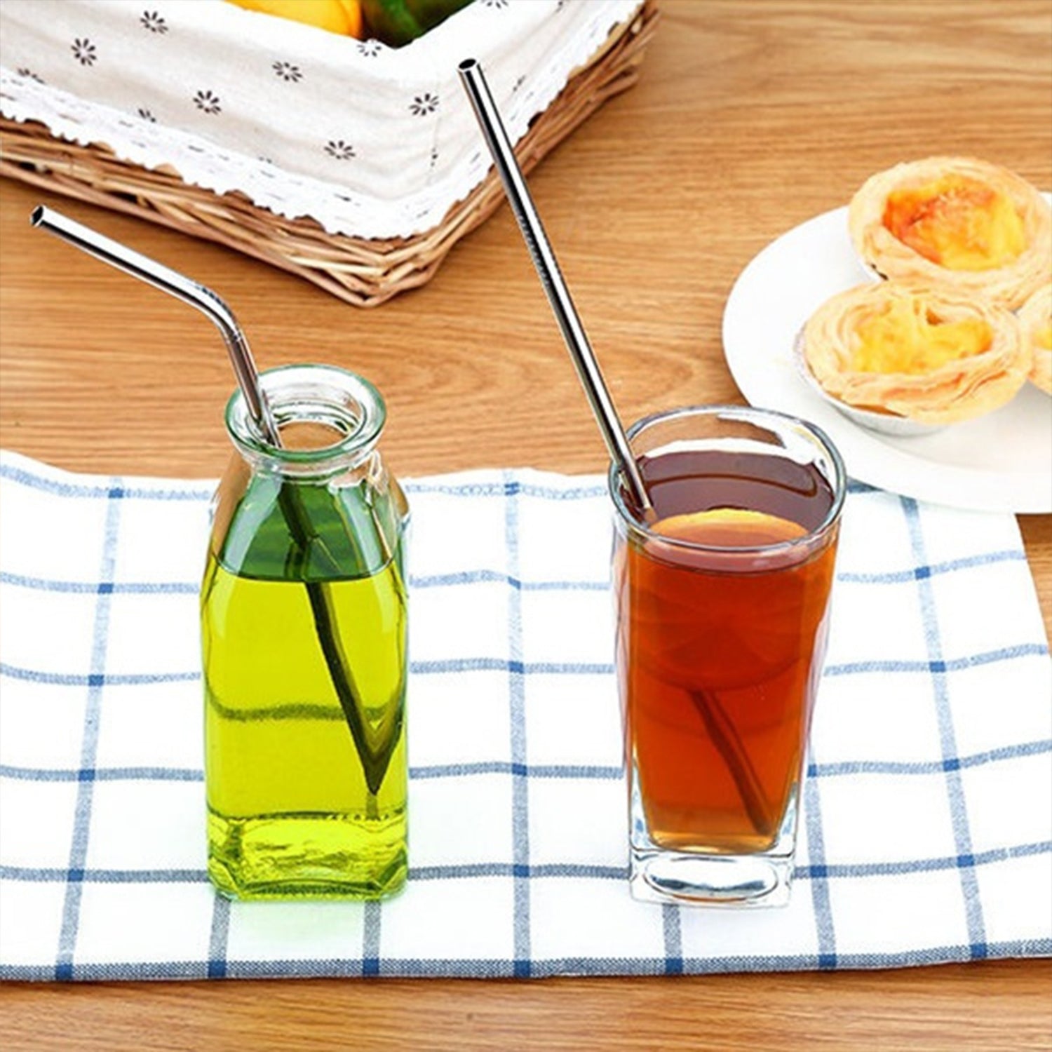 Stainless Steel Straw Set (4 Straws + 1 Brush)