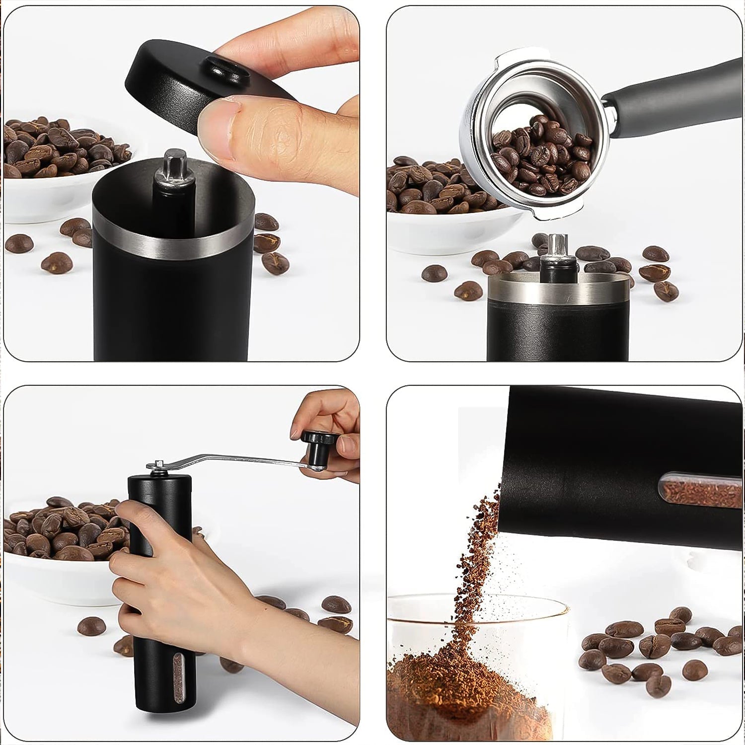 Portable Stainless Steel Coffee Grinder - Manual