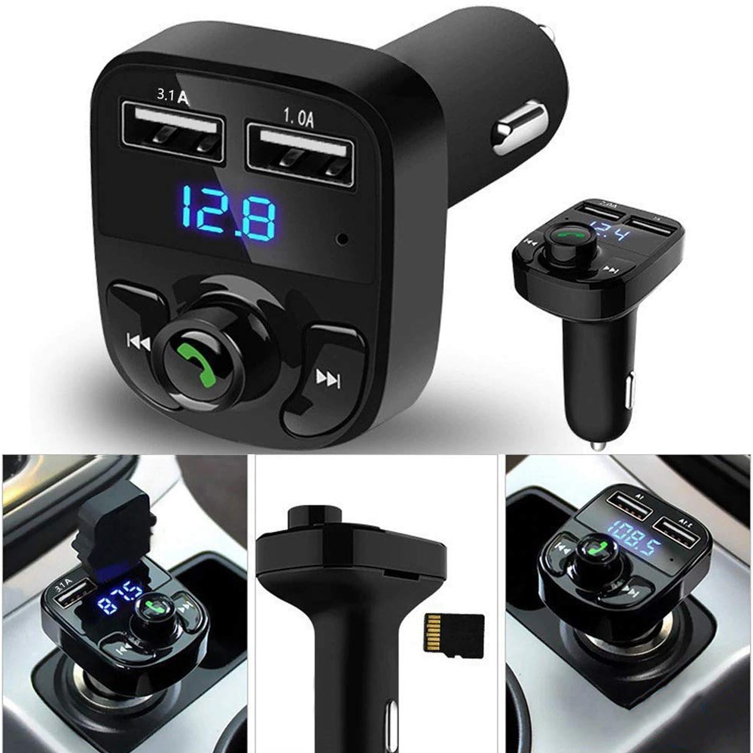 Dual USB Bluetooth FM Charging Adapter