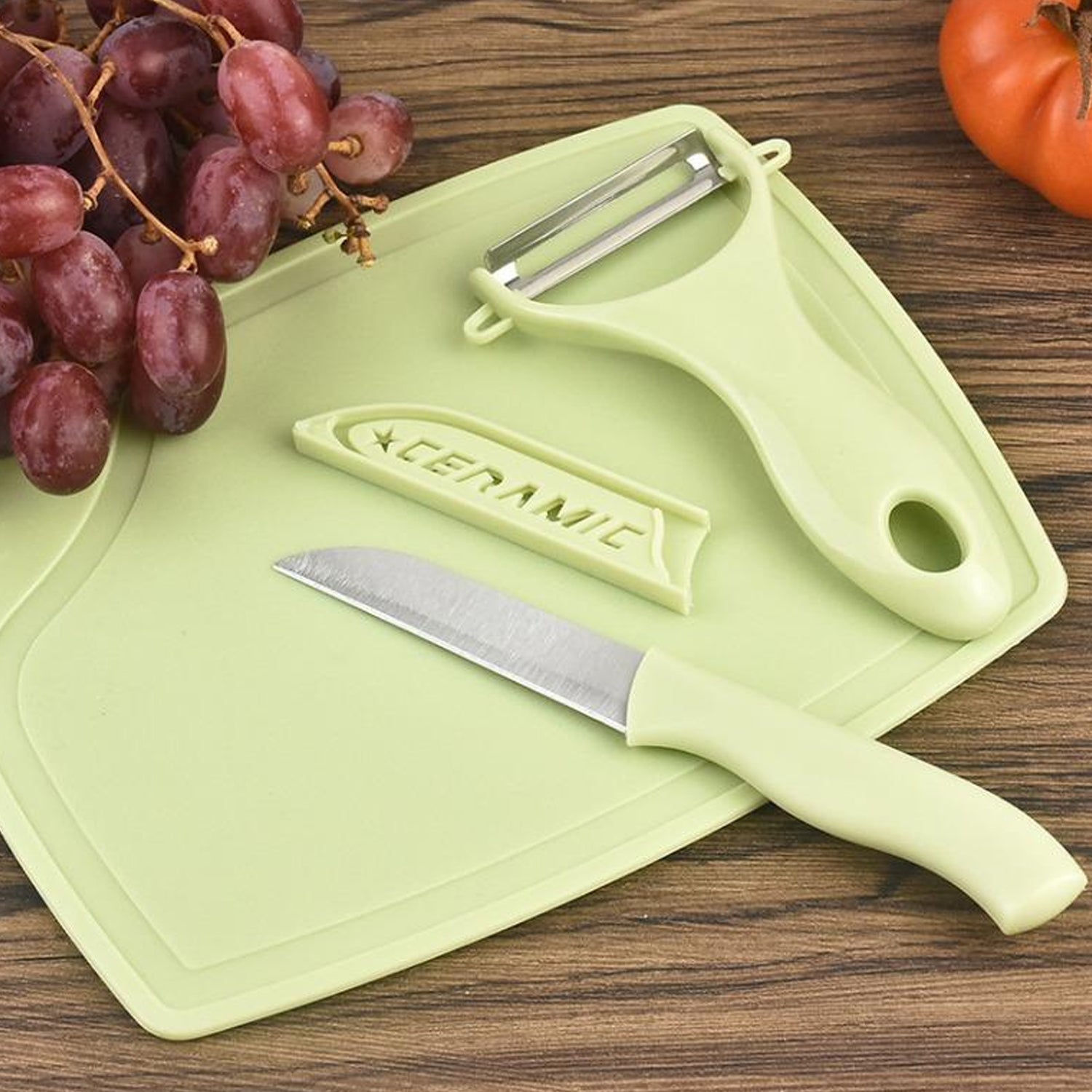 Kitchen Knife Trio & Peeler Set