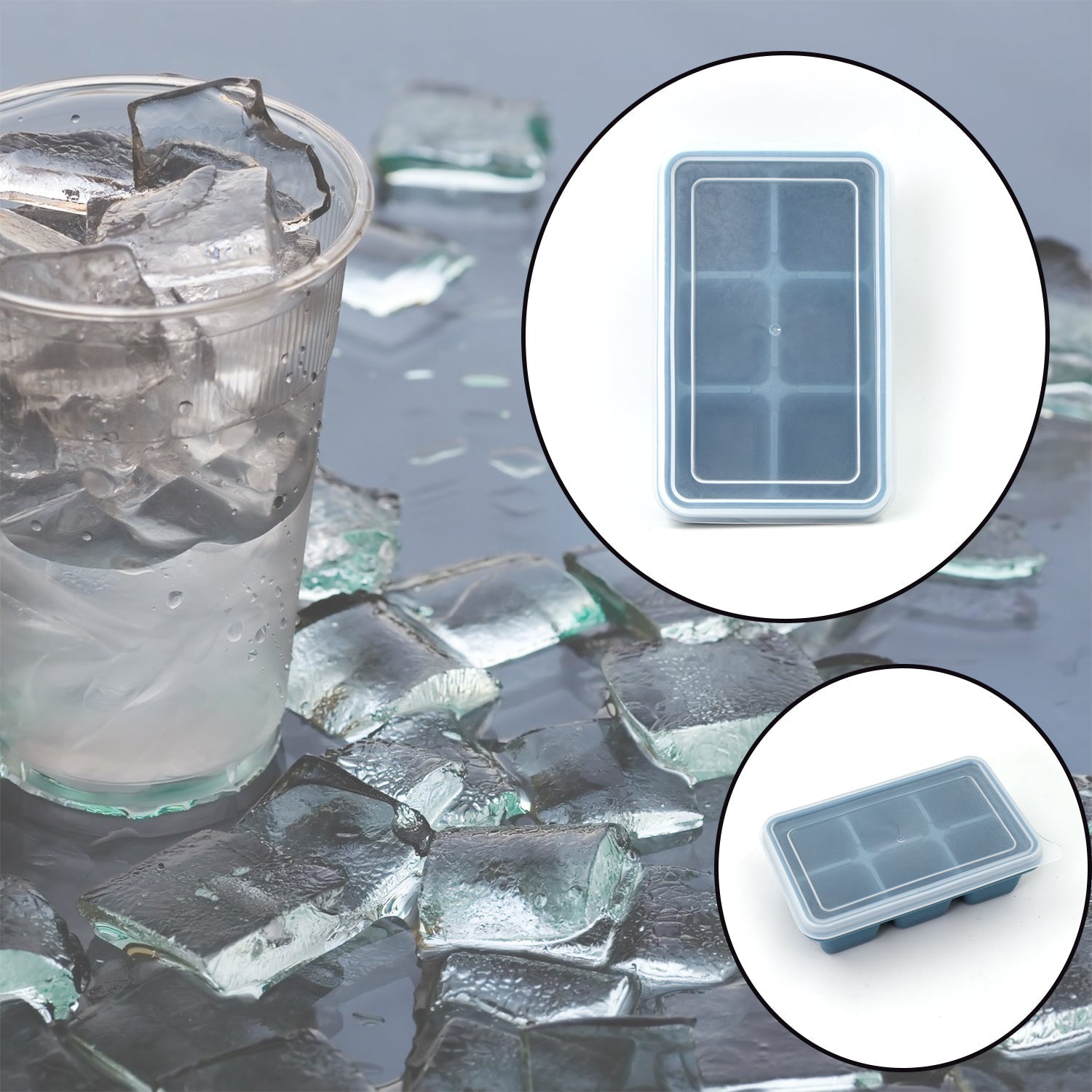 6-Grid Silicone Ice Tray with Box