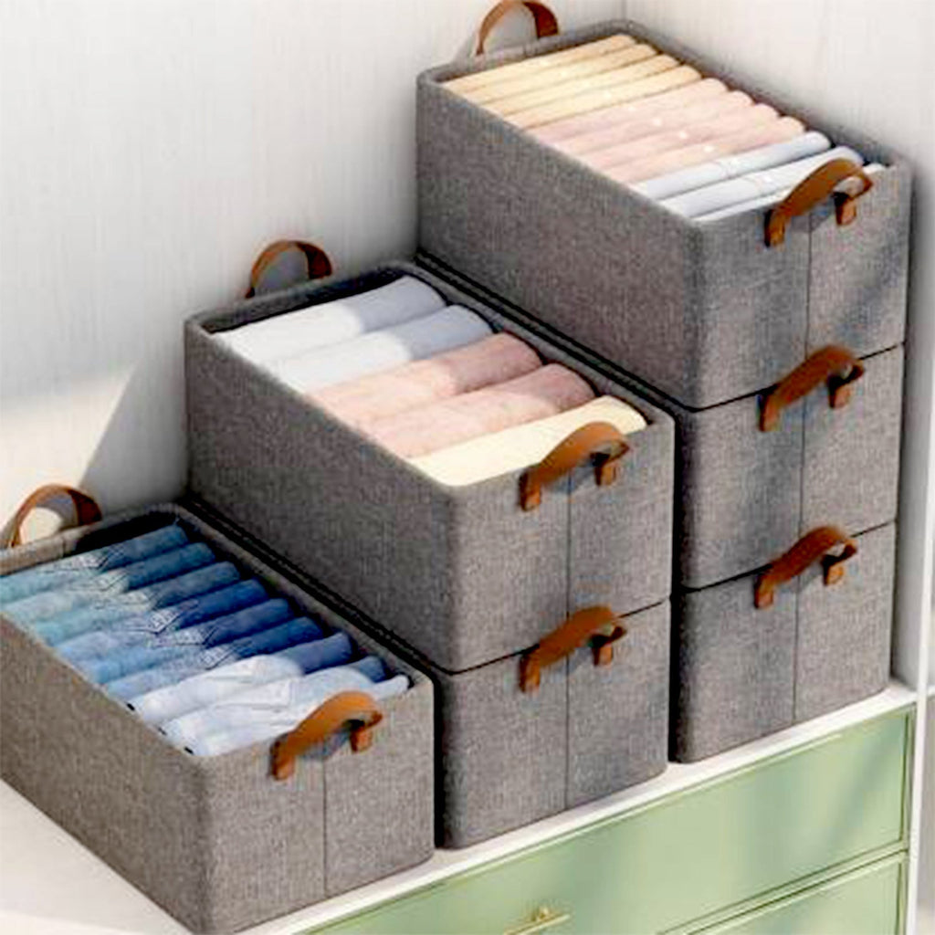 Foldable Cotton Linen Storage Basket
