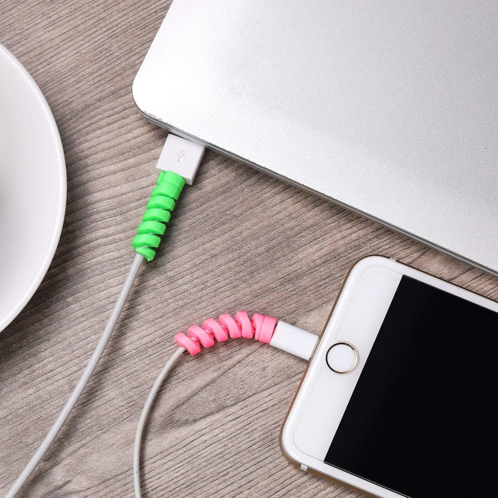 Spiral Cable Protector for Charging Cords - Pack of 10