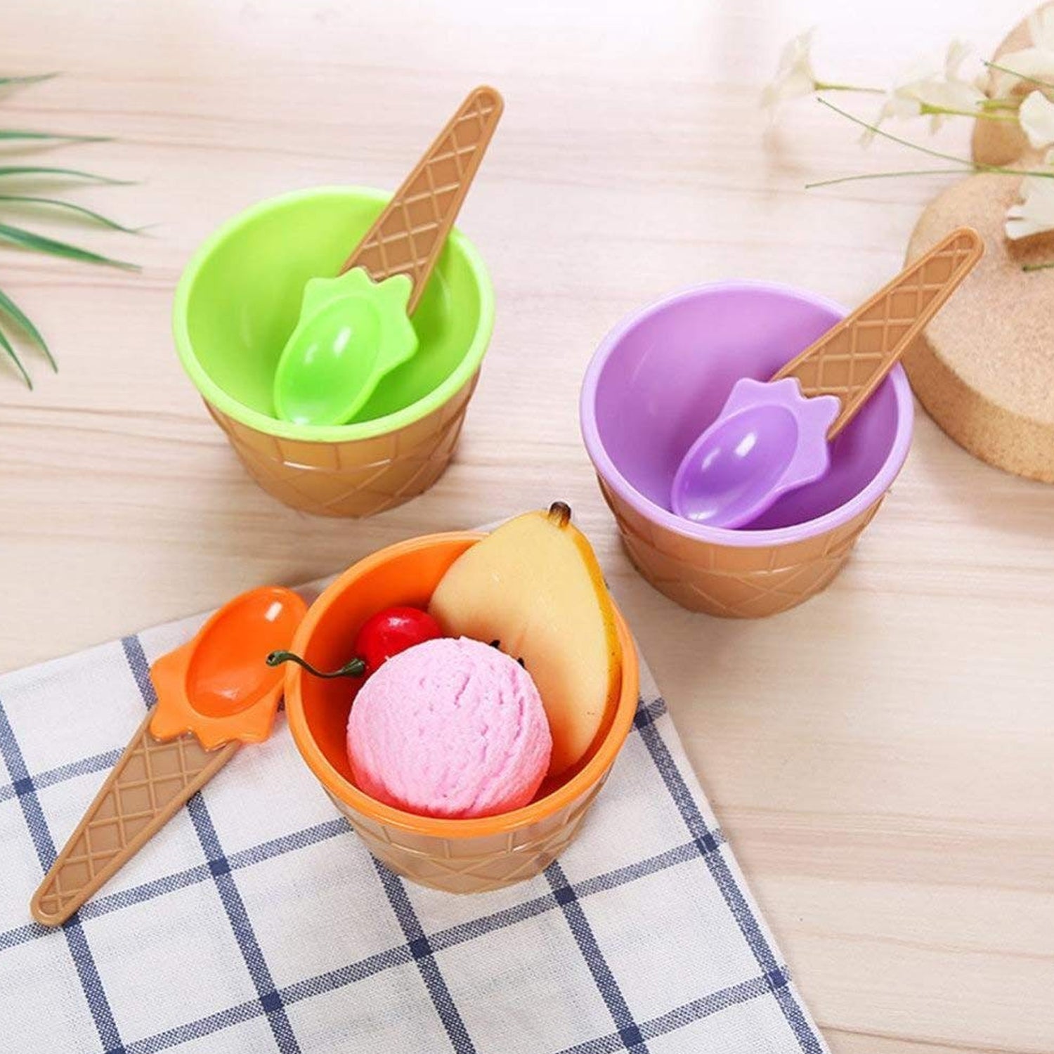 Ice Cream Waffle Bowl Set - 6-Piece