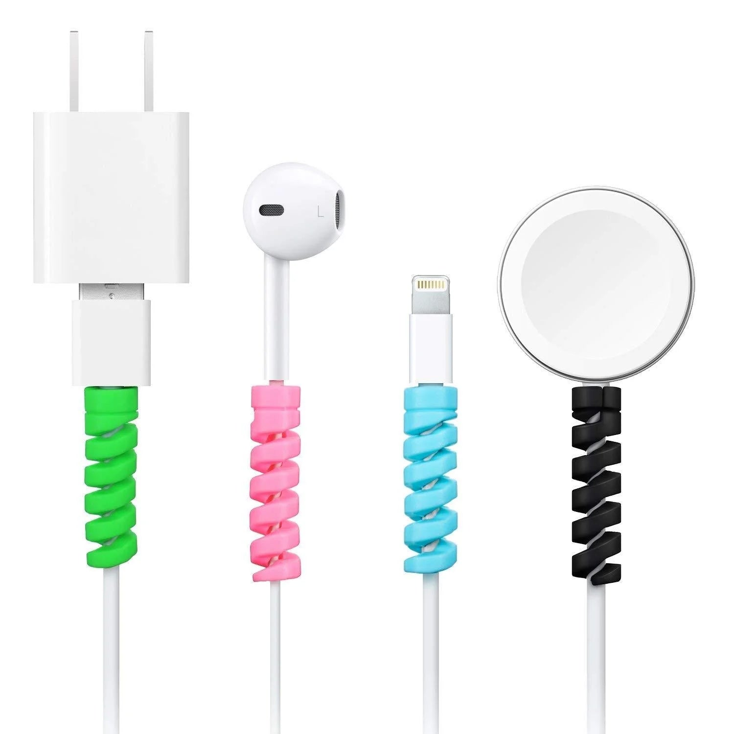 Spiral Cable Protector for Charging Cords - Pack of 10