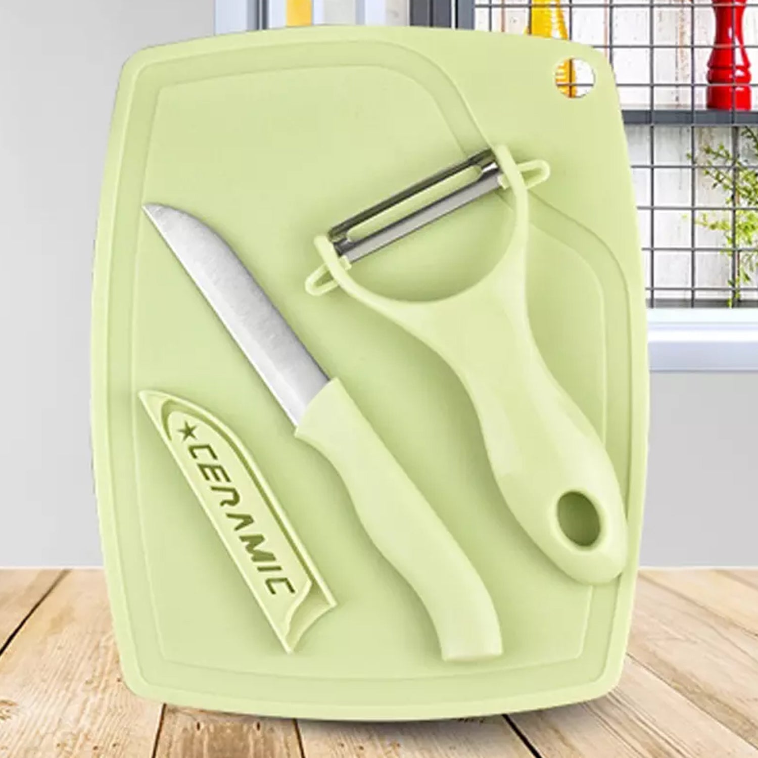Kitchen Knife Trio & Peeler Set