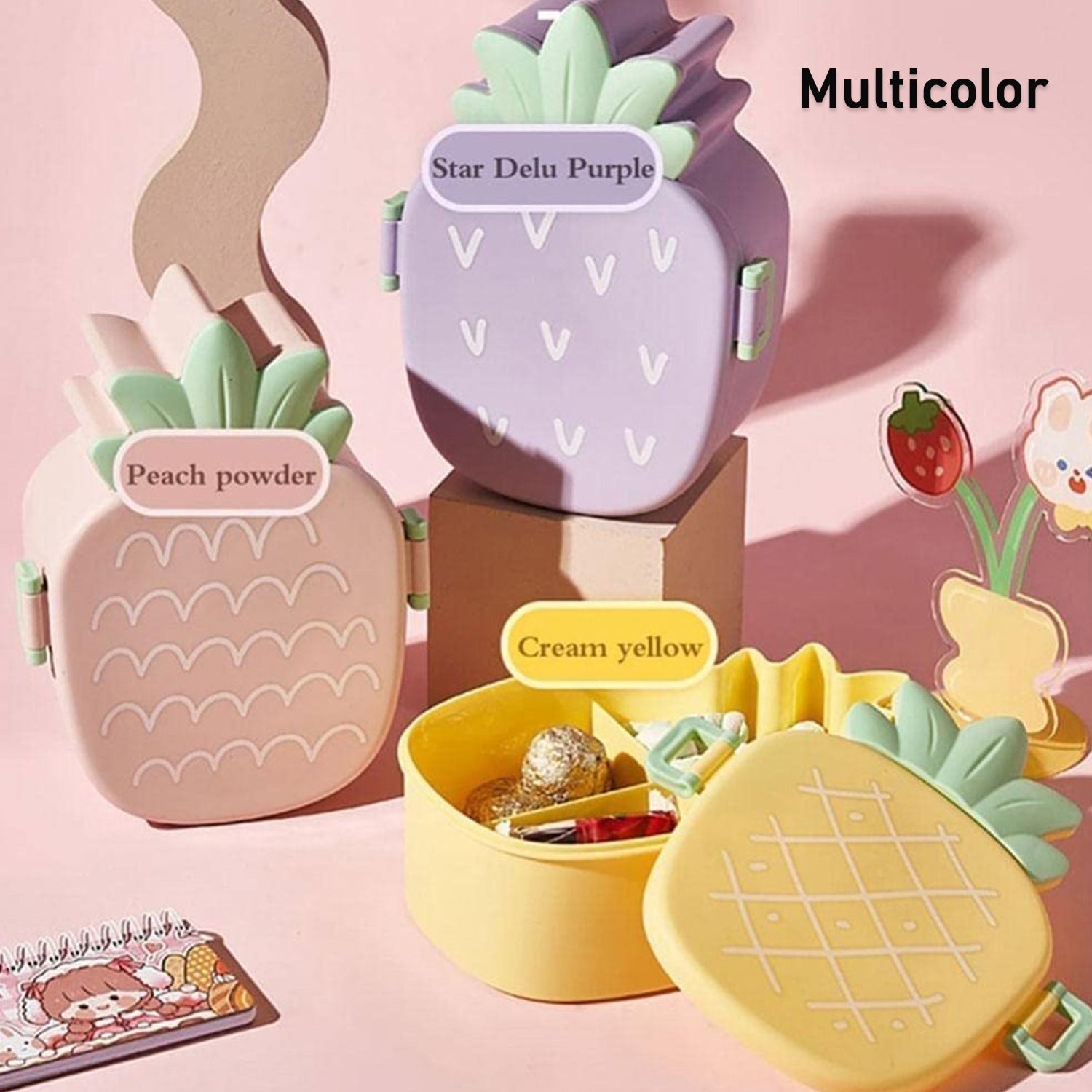 Kids Pineapple Shaped Lunch Box